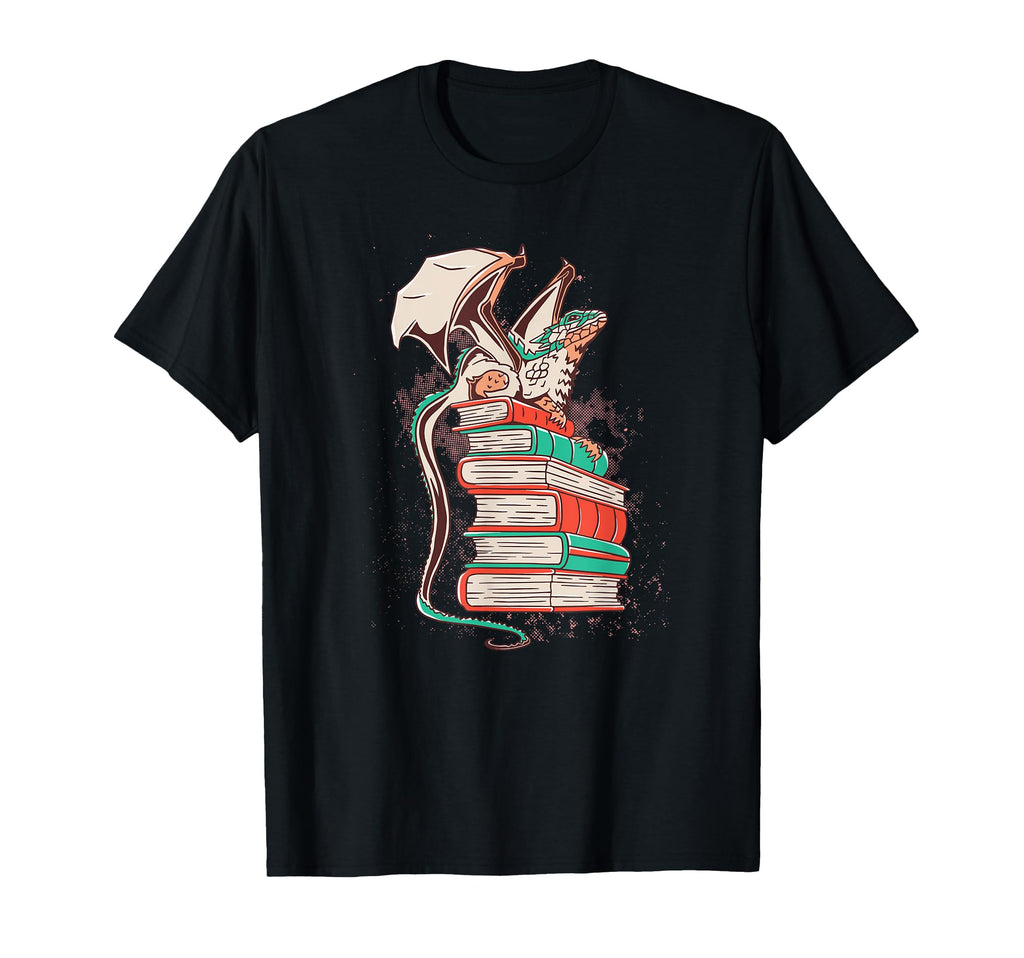 Dragon Reading Cat Books Gift Dragon T-Shirt - Aesthetic Graphic Men Women - T-Shirt, Sweatshirt, Hoodie