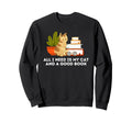 Cat And Good Book Worm Bibliophile Sweatshirt - Fun Novelty Design Unisex - T-Shirt, Sweatshirt, Hoodie