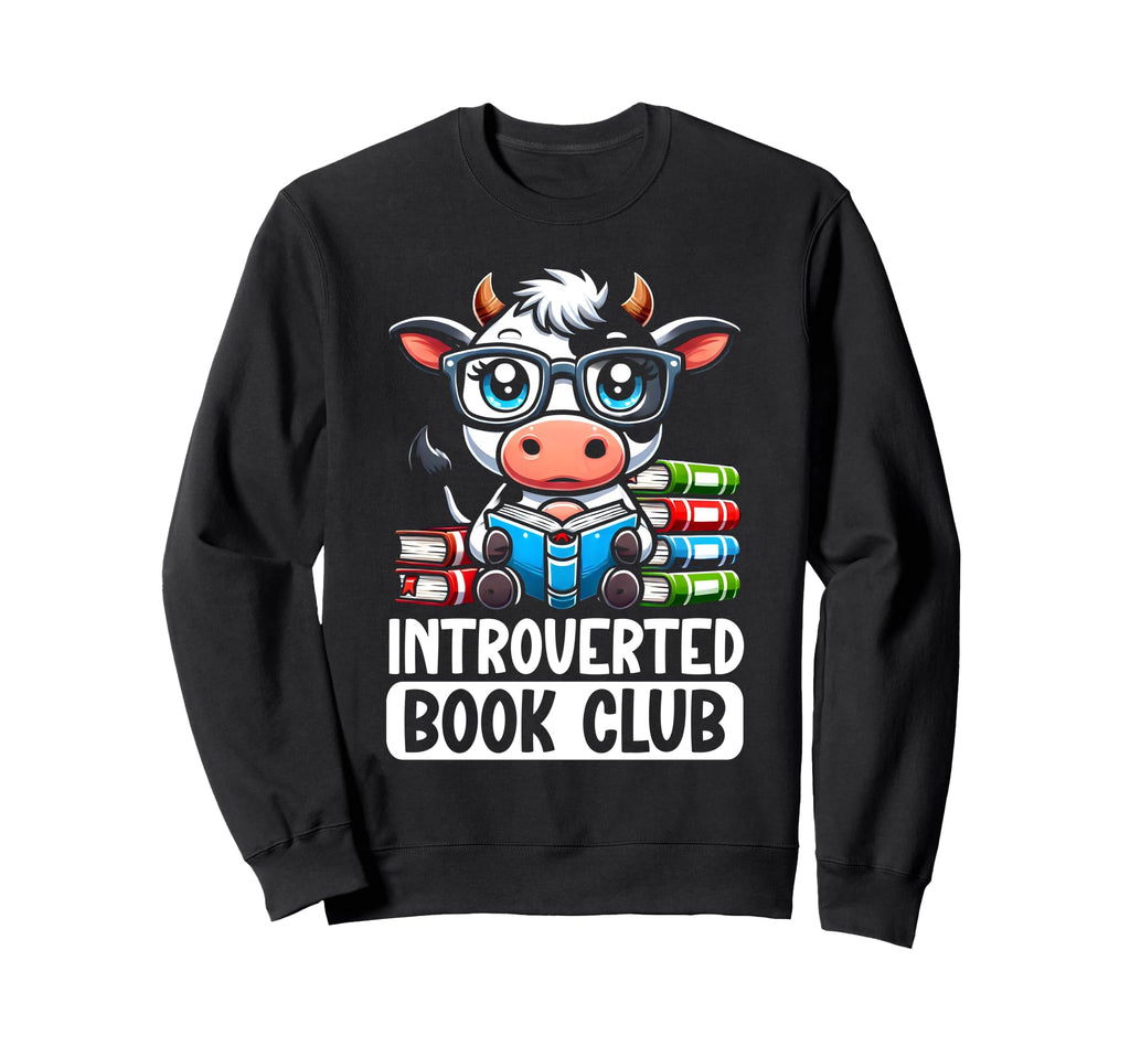 Introverted Book Club Reading Sweatshirt - Minimalist Print for Adults - T-Shirt, Sweatshirt, Hoodie