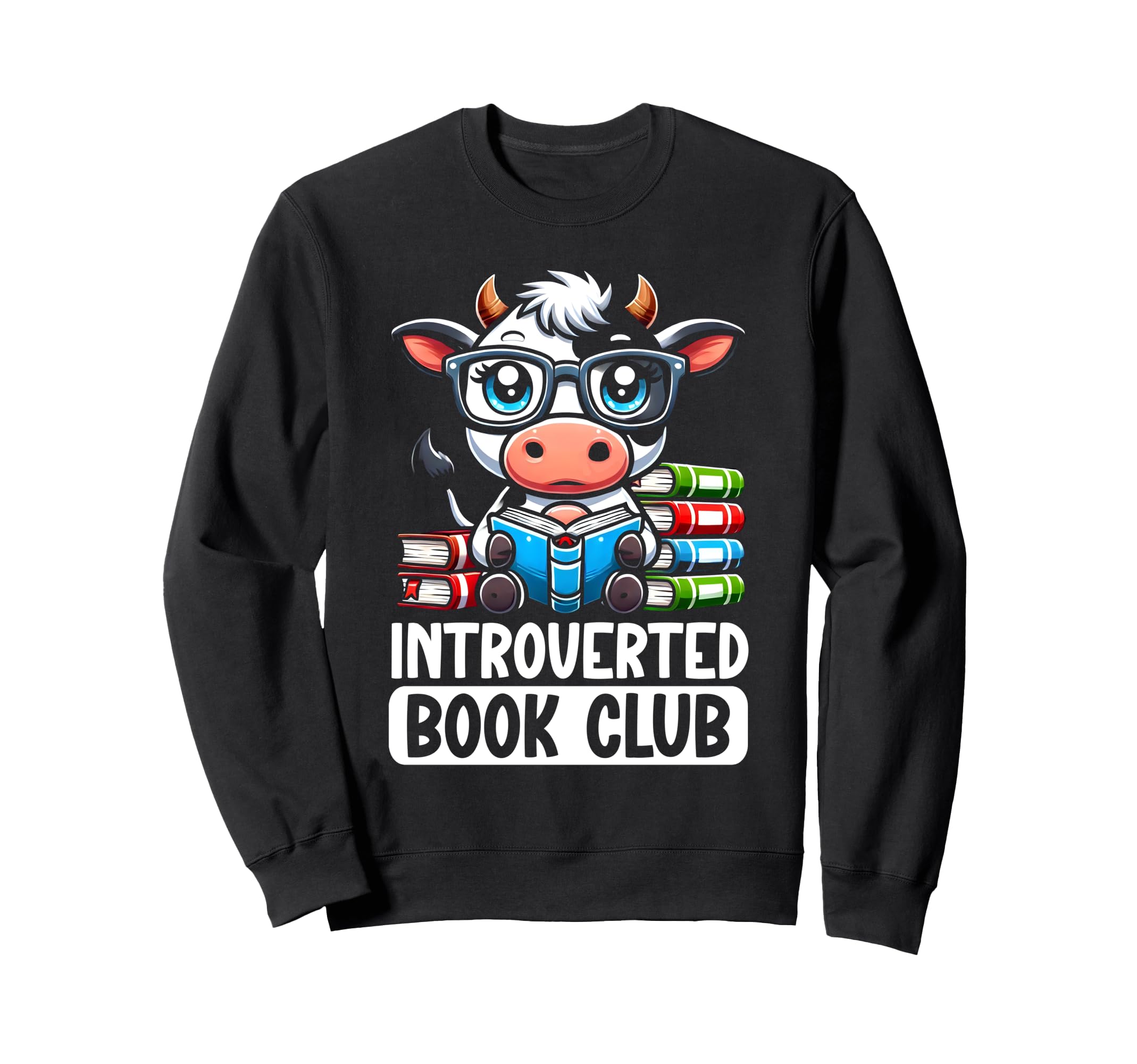 Introverted Book Club Reading Sweatshirt - Minimalist Print for Adults - T-Shirt, Sweatshirt, Hoodie
