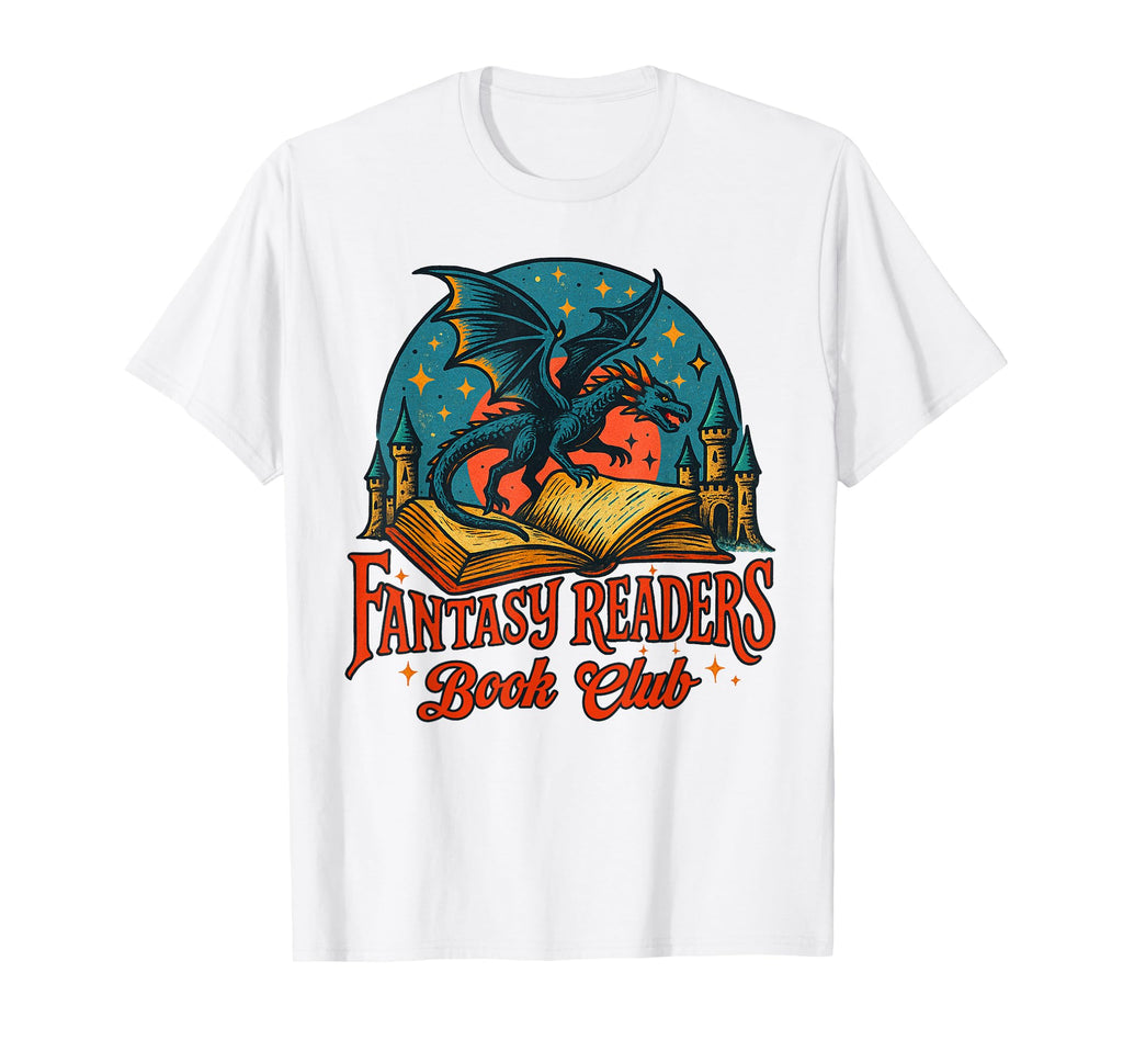 Fantasy Readers Book Club Dragon Reading T-Shirt - Novelty Apparel Unisex - T-Shirt, Sweatshirt, Hoodie