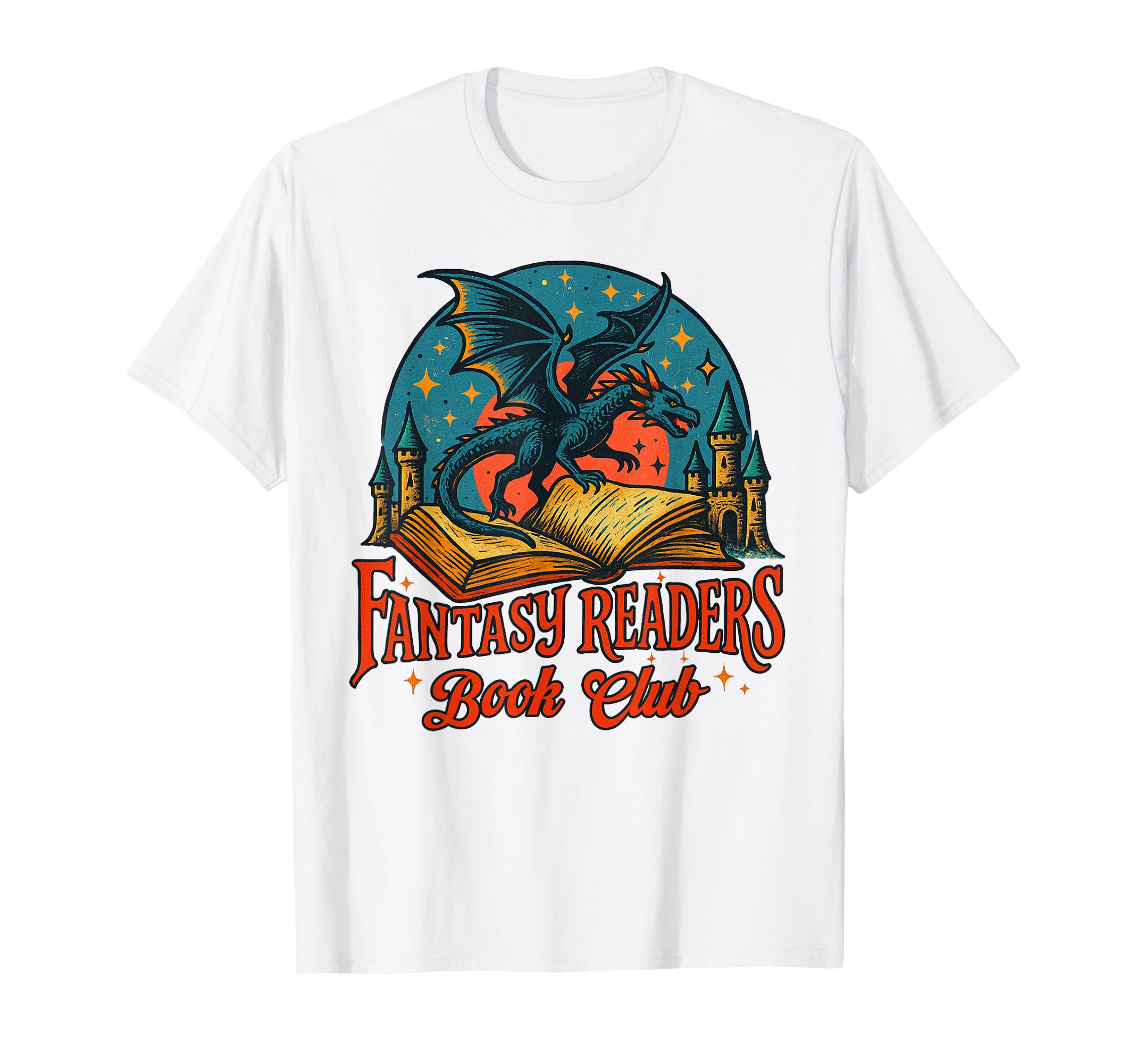 Fantasy Readers Book Club Dragon Reading T-Shirt - Novelty Apparel Unisex - T-Shirt, Sweatshirt, Hoodie