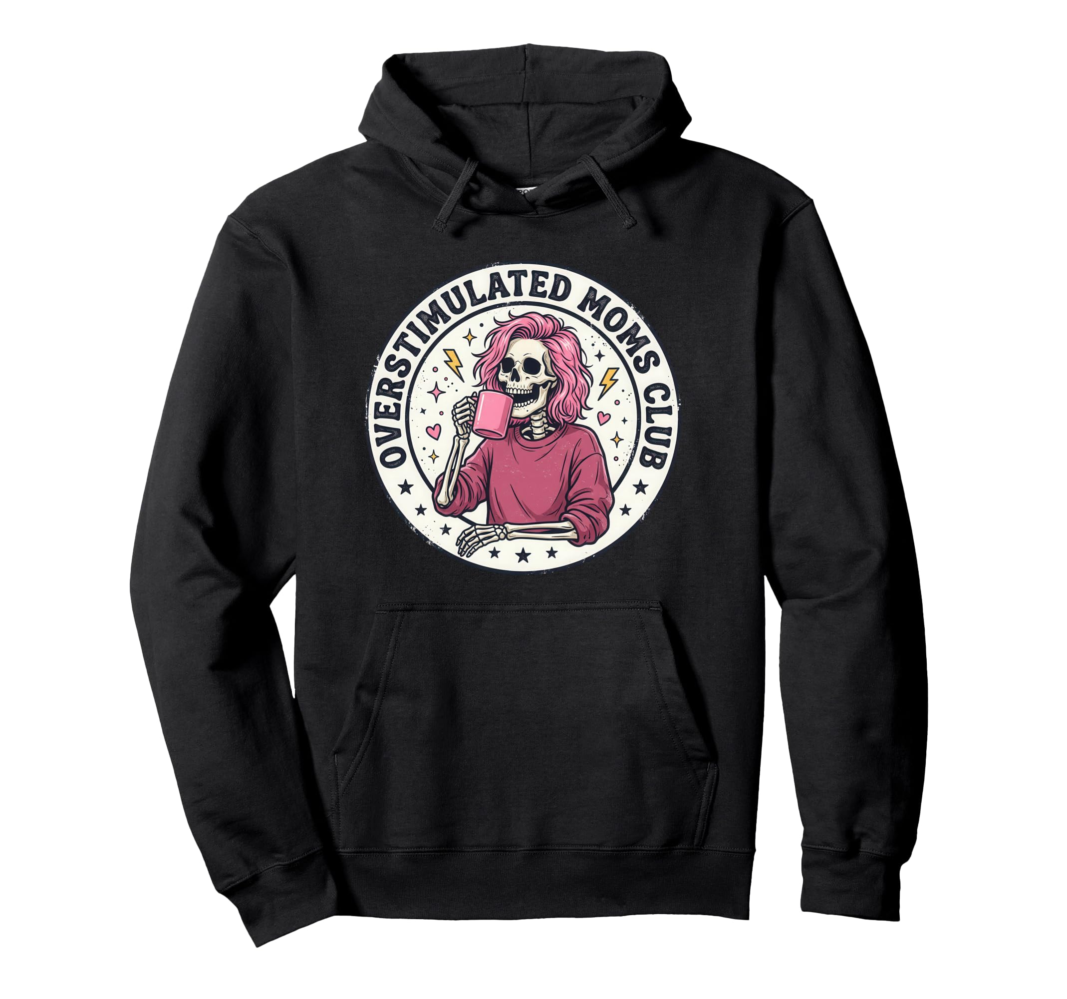 Overstimulated Moms Club Neurodivergent Hoodie - Aesthetic Graphic Unisex - T-Shirt, Sweatshirt, Hoodie