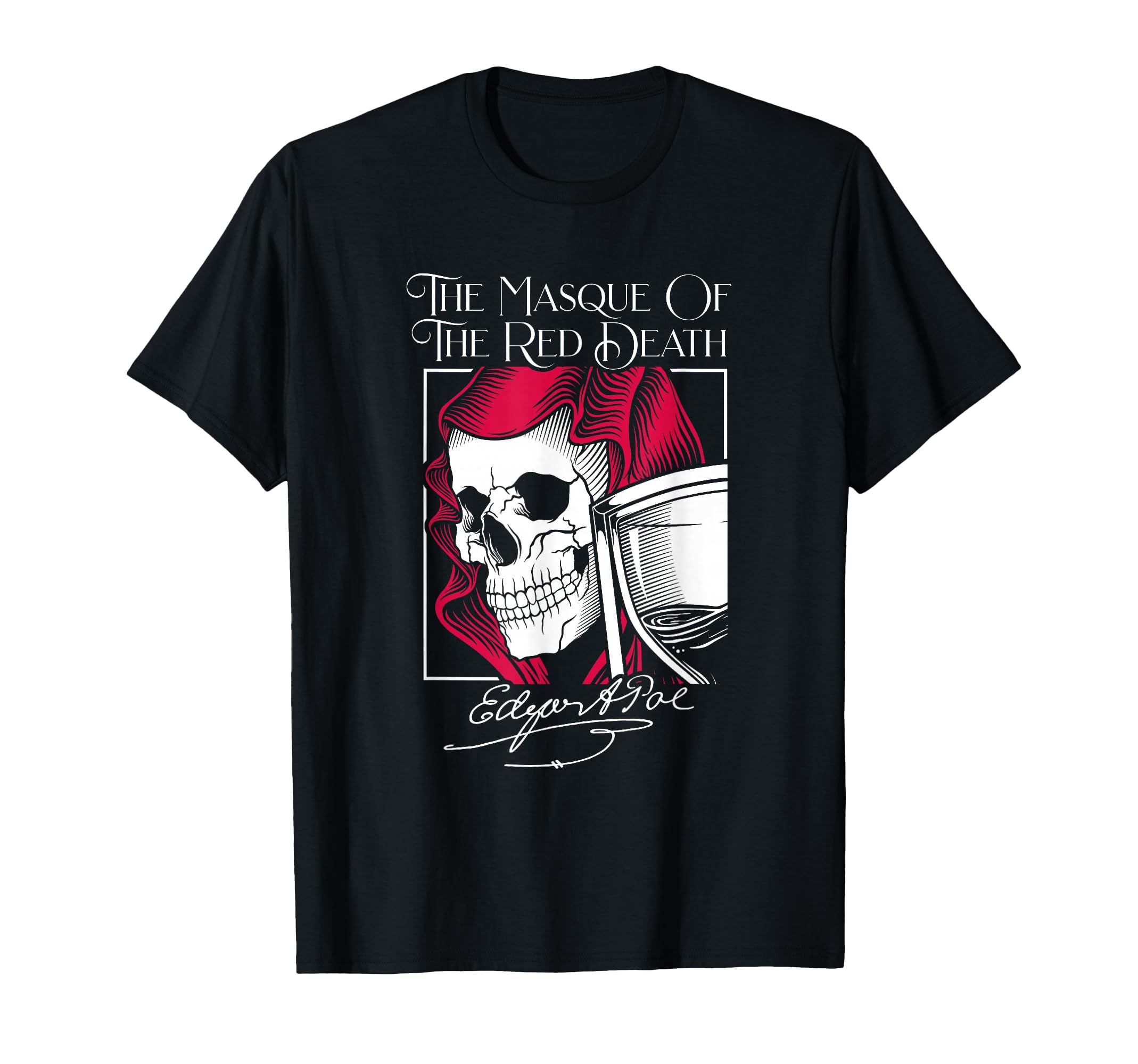 Edgar Allan Poe Masque Red Death T-Shirt - Minimalist Print for Adults - T-Shirt, Sweatshirt, Hoodie