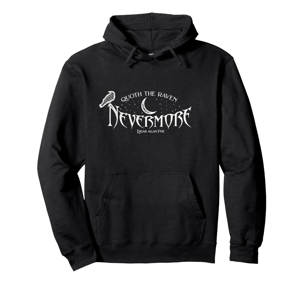 Edgar Allan Poe Quoth Raven Nevermore Hoodie - Unique Graphic Unisex - T-Shirt, Sweatshirt, Hoodie