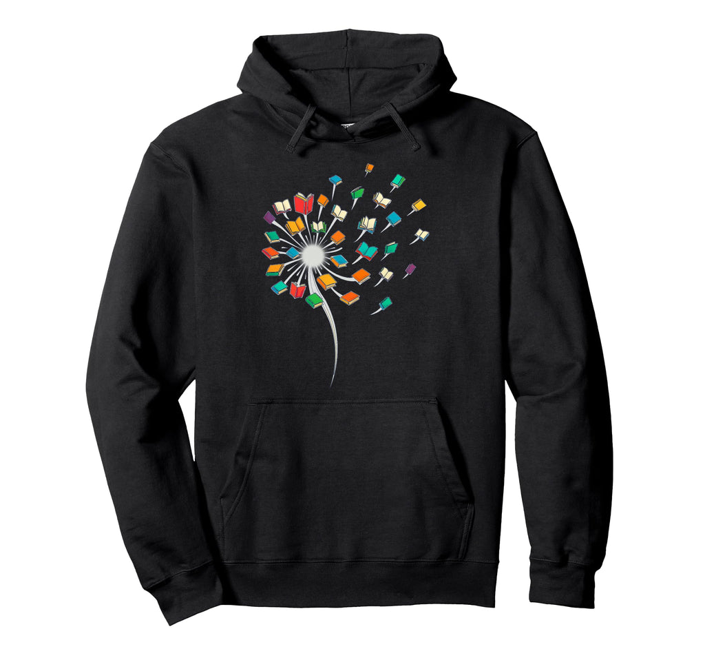 Dandelion Books Reader Book Nerd Book Hoodie - Custom Art Print Men Women - T-Shirt, Sweatshirt, Hoodie