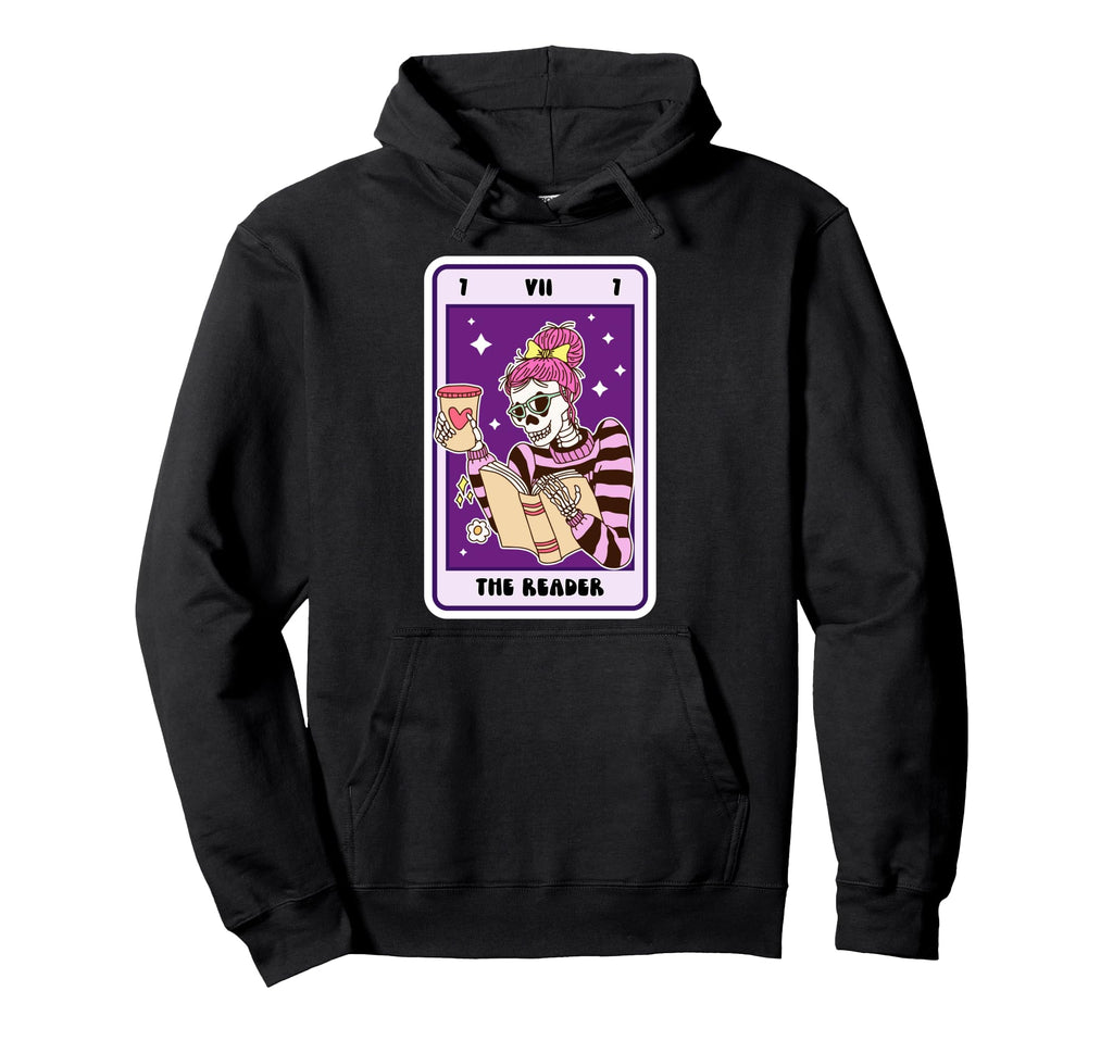 Tarot Card Reader Skeleton Book Lover Hoodie - Novelty Apparel Men Women - T-Shirt, Sweatshirt, Hoodie