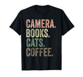 Camera Books Cats Coffee Lover Passion T-Shirt - Graphic Print Men Women - T-Shirt, Sweatshirt, Hoodie