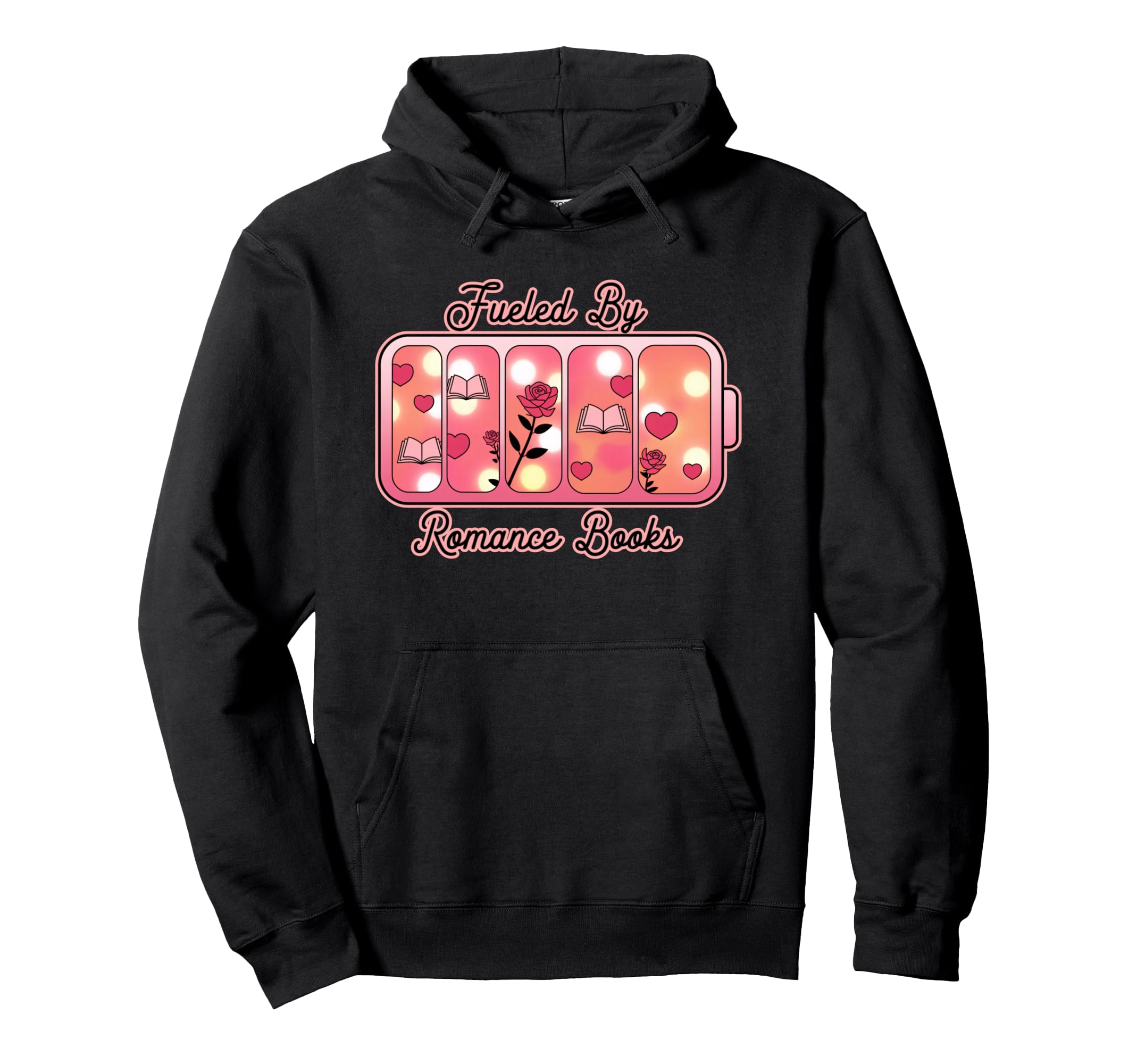 Book Lover Fueled Romance Hoodie - Trendy Graphic Men Women - T-Shirt, Sweatshirt, Hoodie