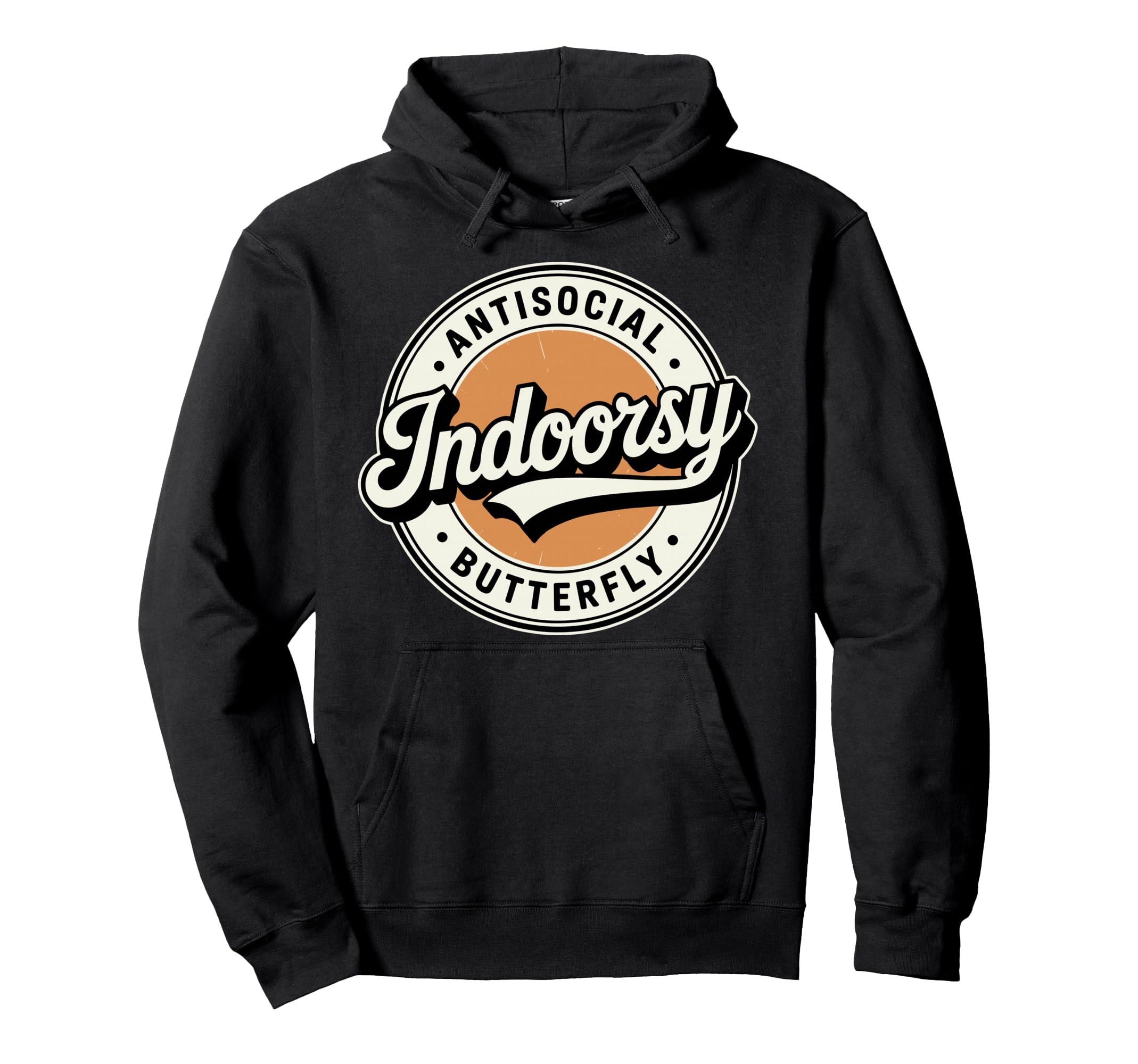 Indoorsy Antisocial Butterfly Antisocial Hoodie - Unique Graphic Unisex - T-Shirt, Sweatshirt, Hoodie