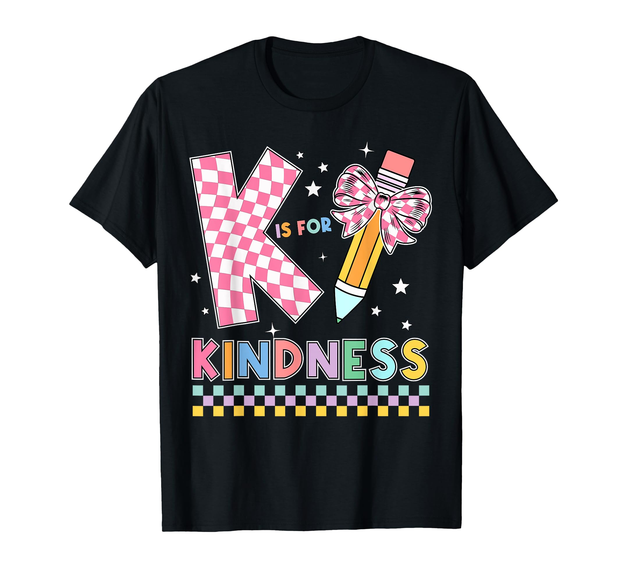 K Is Kindness Pencil Bow Teacher Be Kind T-Shirt - Minimalist Print Unisex - T-Shirt, Sweatshirt, Hoodie
