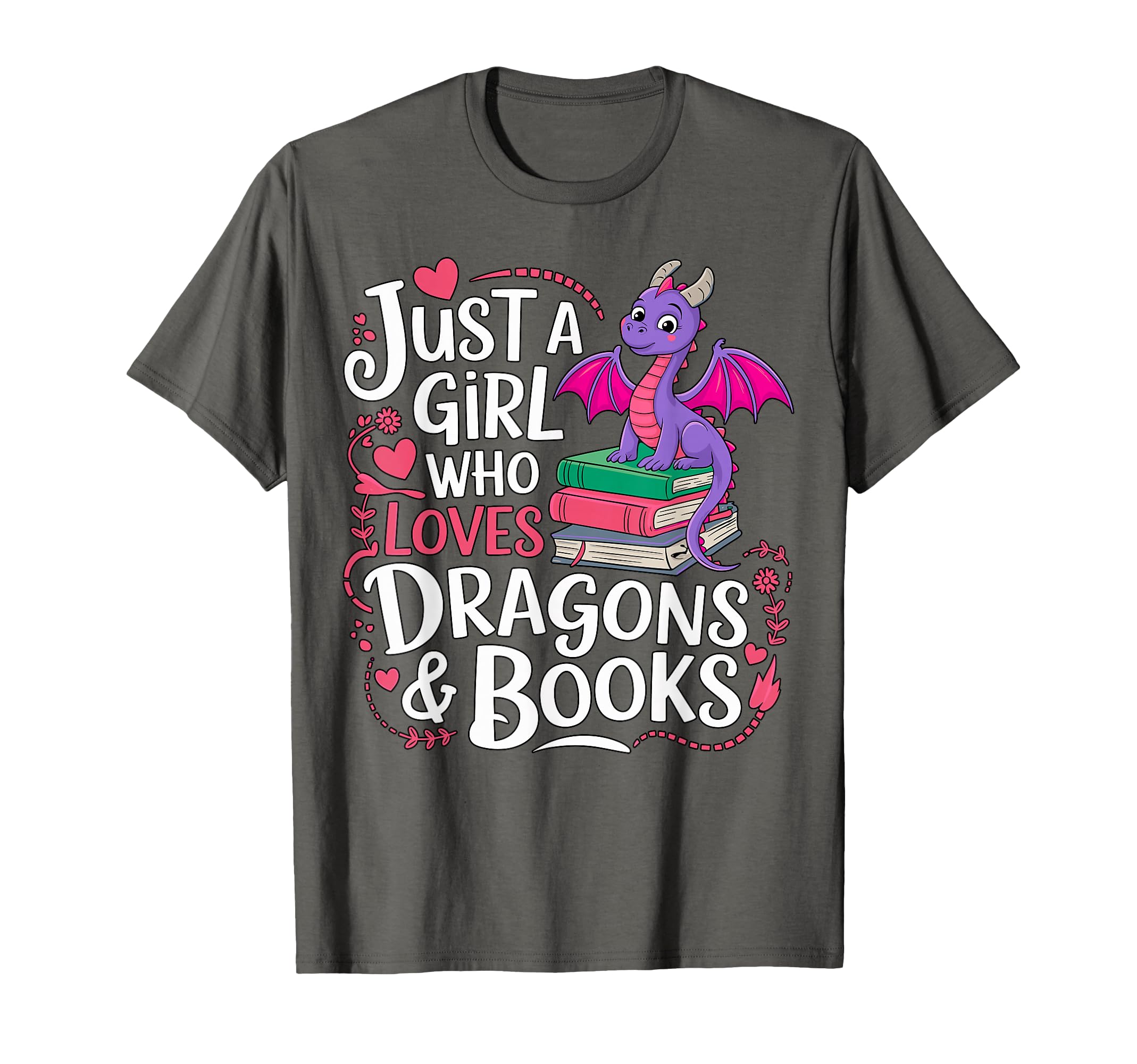 Just Who Loves Dragons And Books Reading T-Shirt - Minimalist Print Unisex - T-Shirt, Sweatshirt, Hoodie