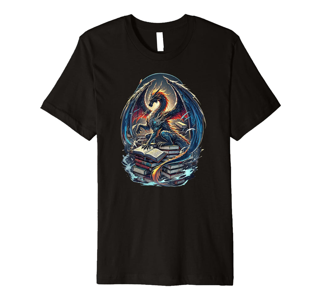 Bookwyrm Fantasy Dragon Reading Books T-Shirt - Streetwear Style Men Women - T-Shirt, Sweatshirt, Hoodie