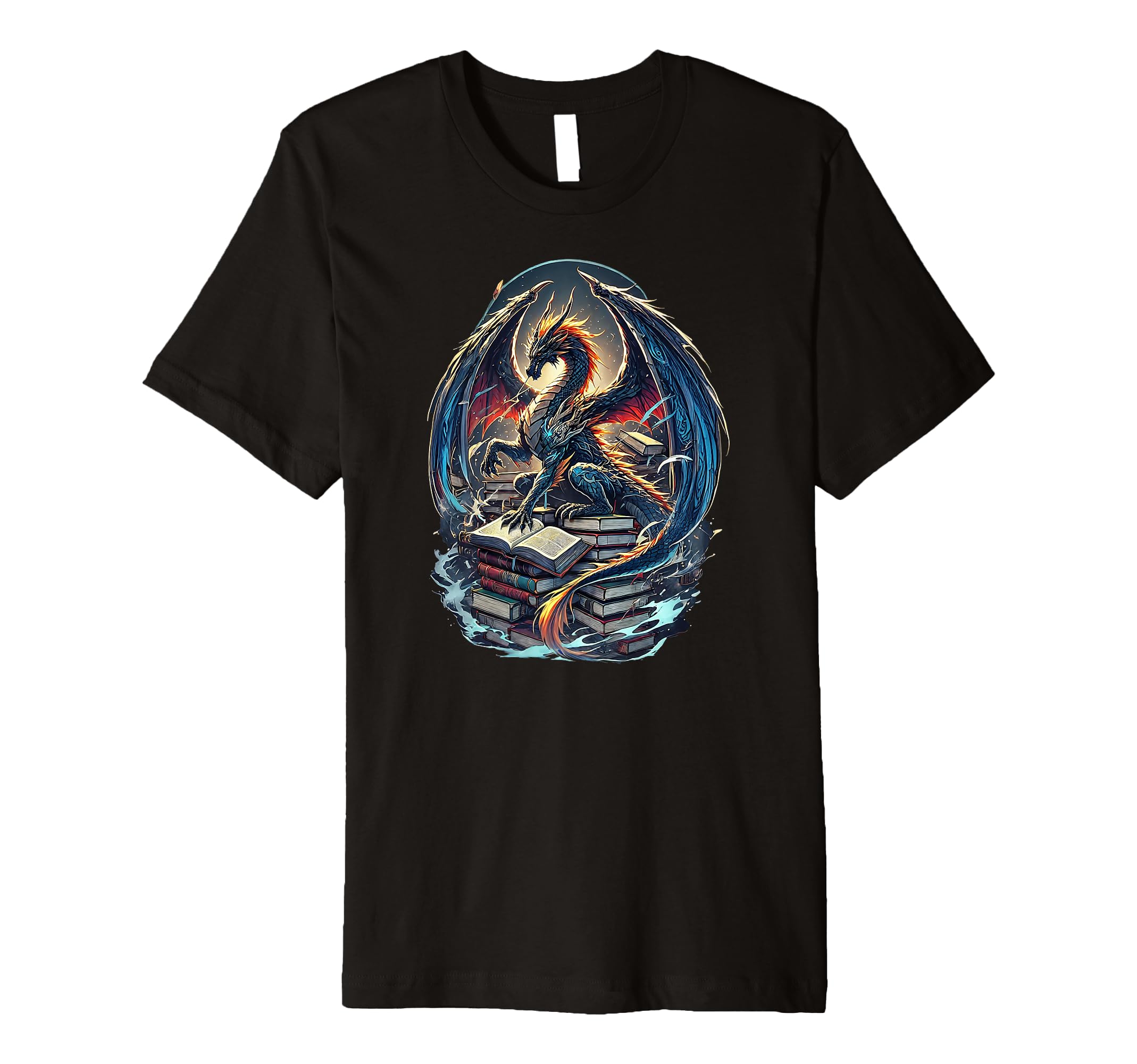 Bookwyrm Fantasy Dragon Reading Books T-Shirt - Streetwear Style Men Women - T-Shirt, Sweatshirt, Hoodie