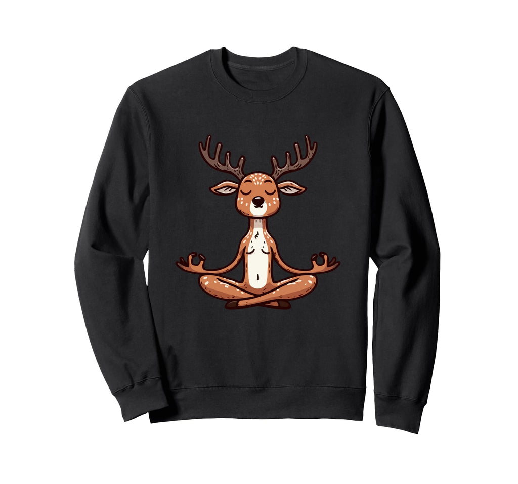 Meditation Deer Yoga Pose Relaxing Sweatshirt - Graphic Print for Adults - T-Shirt, Sweatshirt, Hoodie