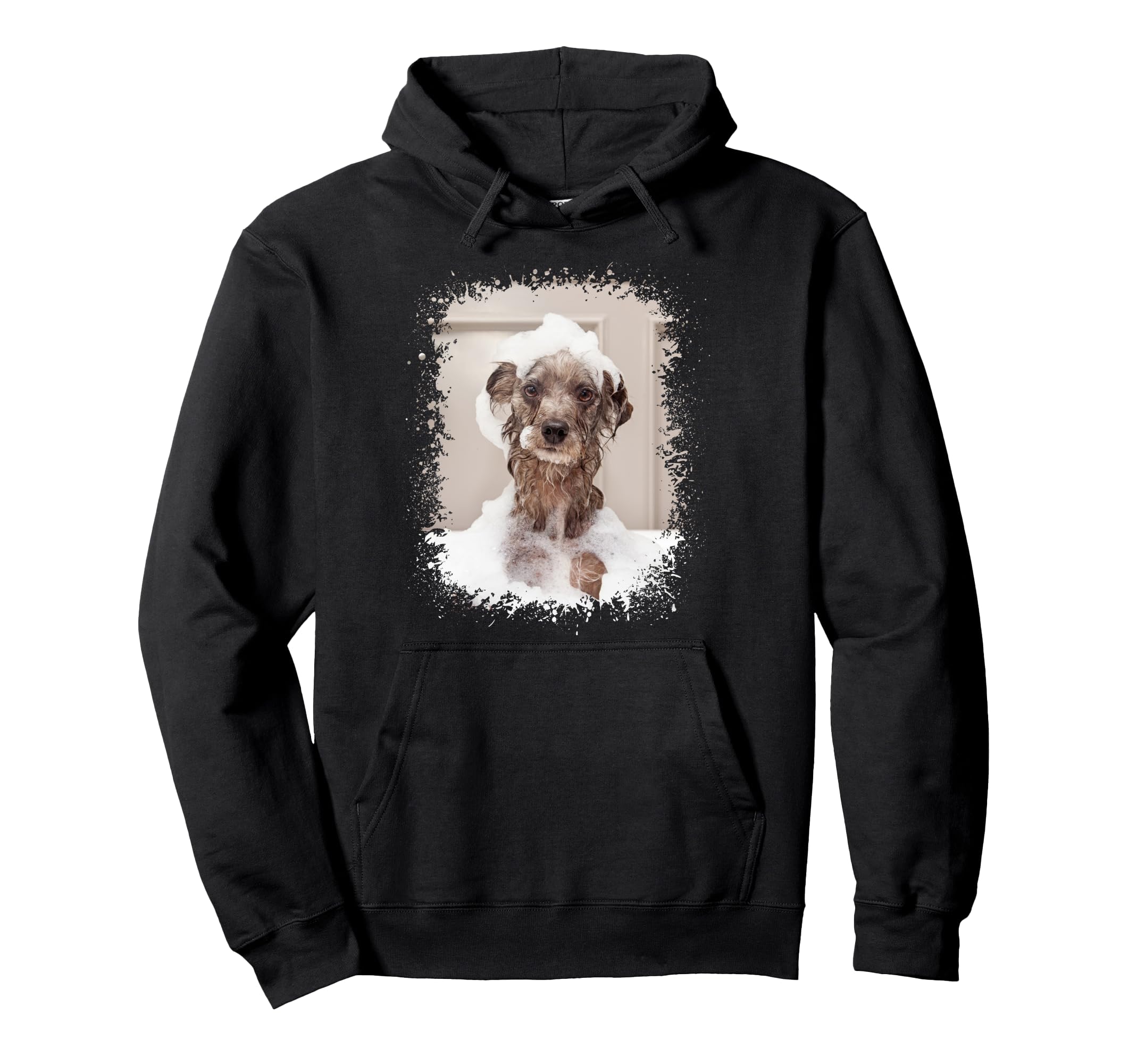 Dog Bath Photo Splatter Art Hoodie - Custom Art Print for Adults - T-Shirt, Sweatshirt, Hoodie