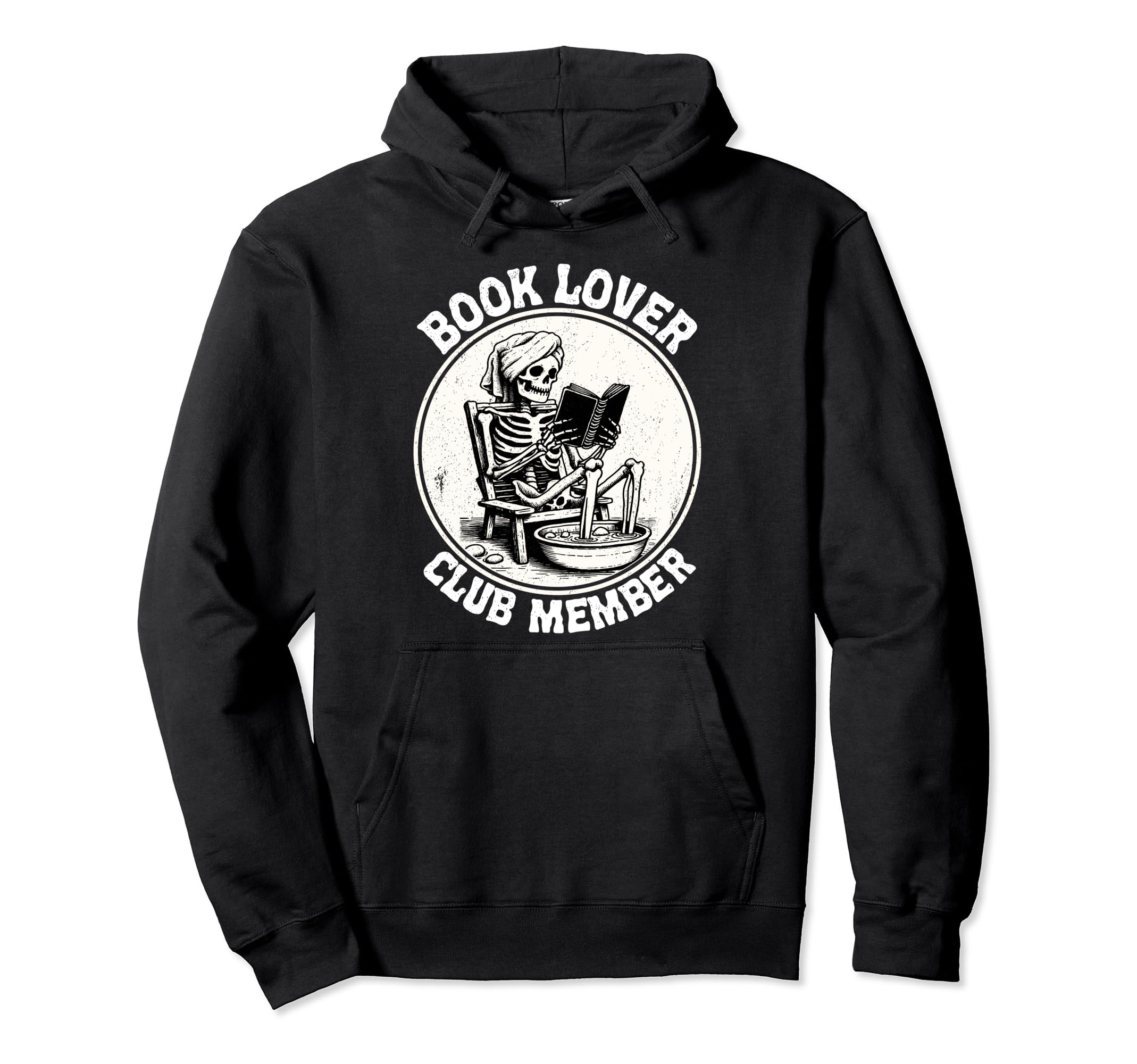 Book Lover Club Member Bookworm Skeleton Hoodie - Minimalist Print Unisex - T-Shirt, Sweatshirt, Hoodie