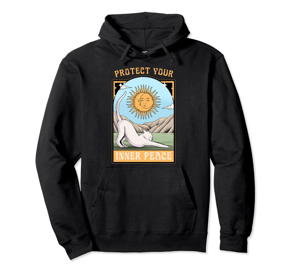 Protect Your Inner Peace Inspirational Hoodie - Minimalist Print Men Women - T-Shirt, Sweatshirt, Hoodie