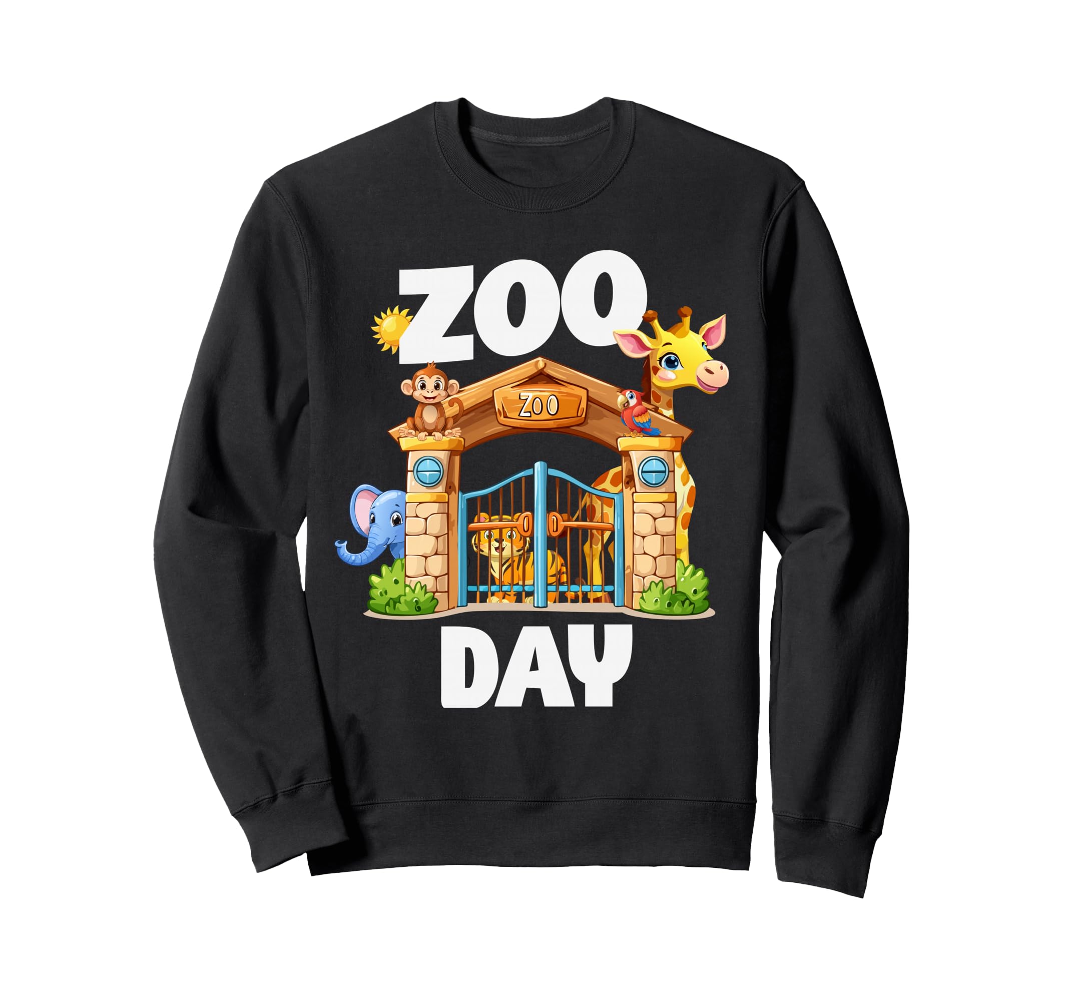 Zoo Day Zoo Animals Monkey Tiger Sweatshirt - Graphic Print for Adults - T-Shirt, Sweatshirt, Hoodie