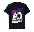 Migraine Warrior Awareness Ribbon Purple T-Shirt - Graphic Print Unisex - T-Shirt, Sweatshirt, Hoodie