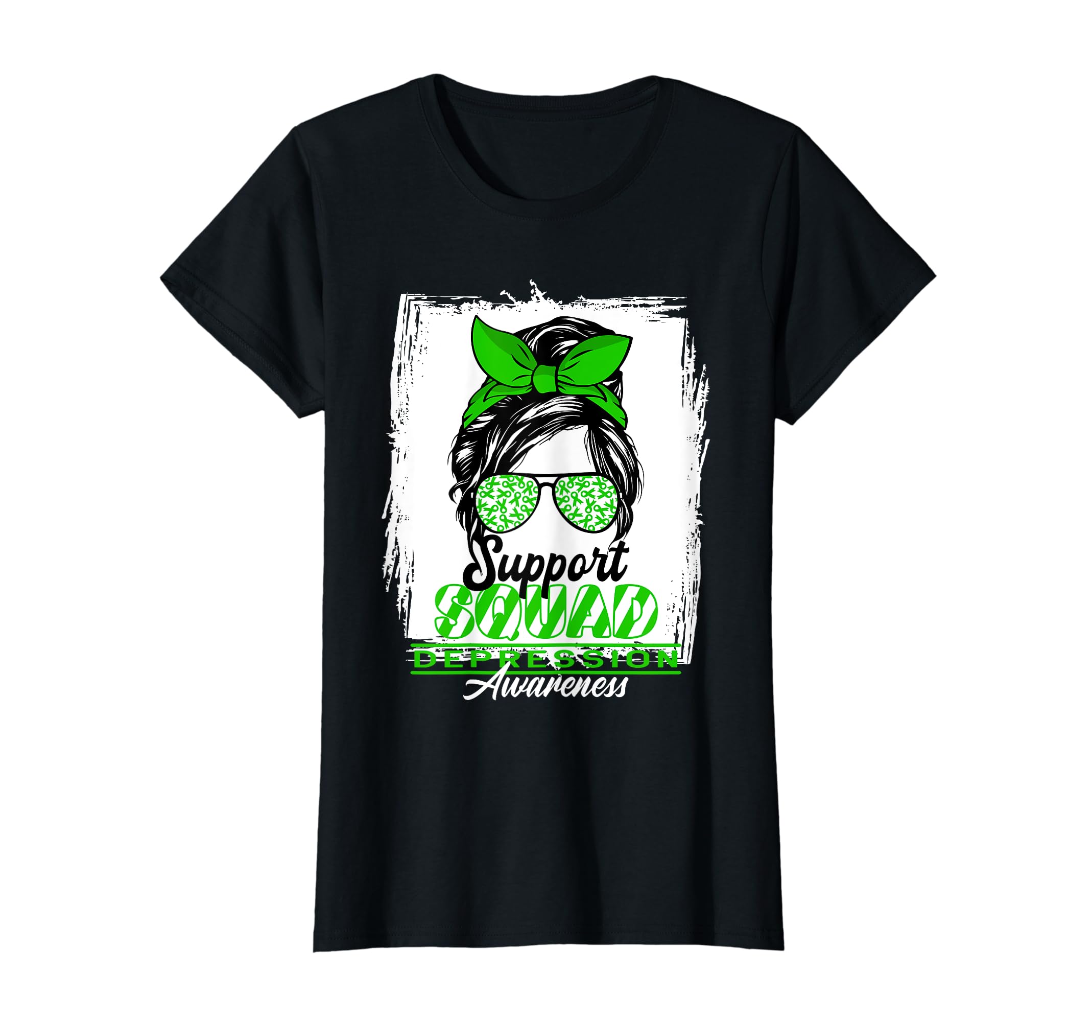 Womens Messy Bun Support Awareness T-Shirt - Fun Novelty Design for Adults - T-Shirt, Sweatshirt, Hoodie