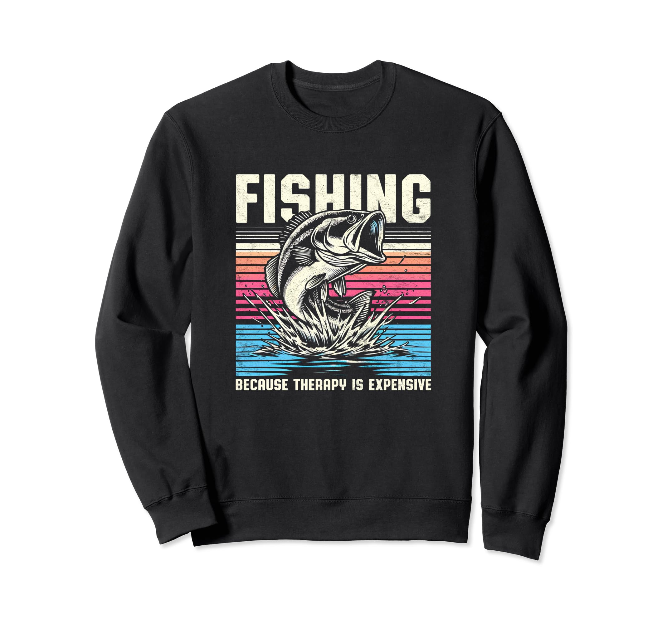 Bass Fishing Mens Sunset Funny Sweatshirt - Unique Graphic for Adults - T-Shirt, Sweatshirt, Hoodie