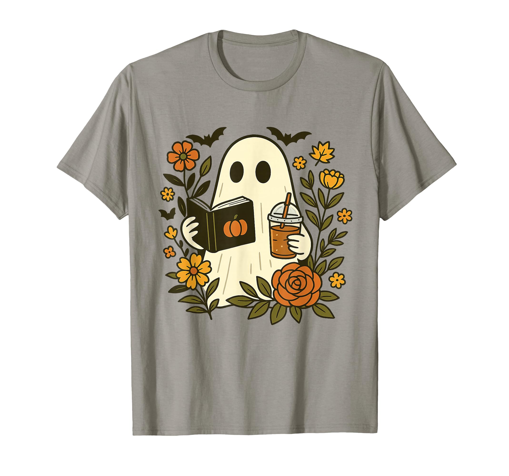 Cozy Ghost Reading Book Coffee T-Shirt - Casual Everyday Wear Unisex - T-Shirt, Sweatshirt, Hoodie