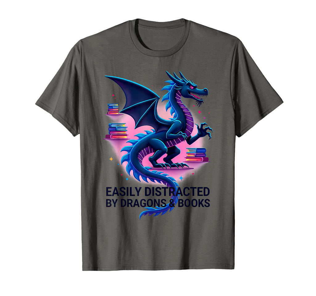 Reading Lover Easily Distracted T-Shirt - Minimalist Print Men Women - T-Shirt, Sweatshirt, Hoodie