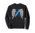 Ribbon Angel Wings Suicide Awareness Sweatshirt - Graphic Print Unisex - T-Shirt, Sweatshirt, Hoodie