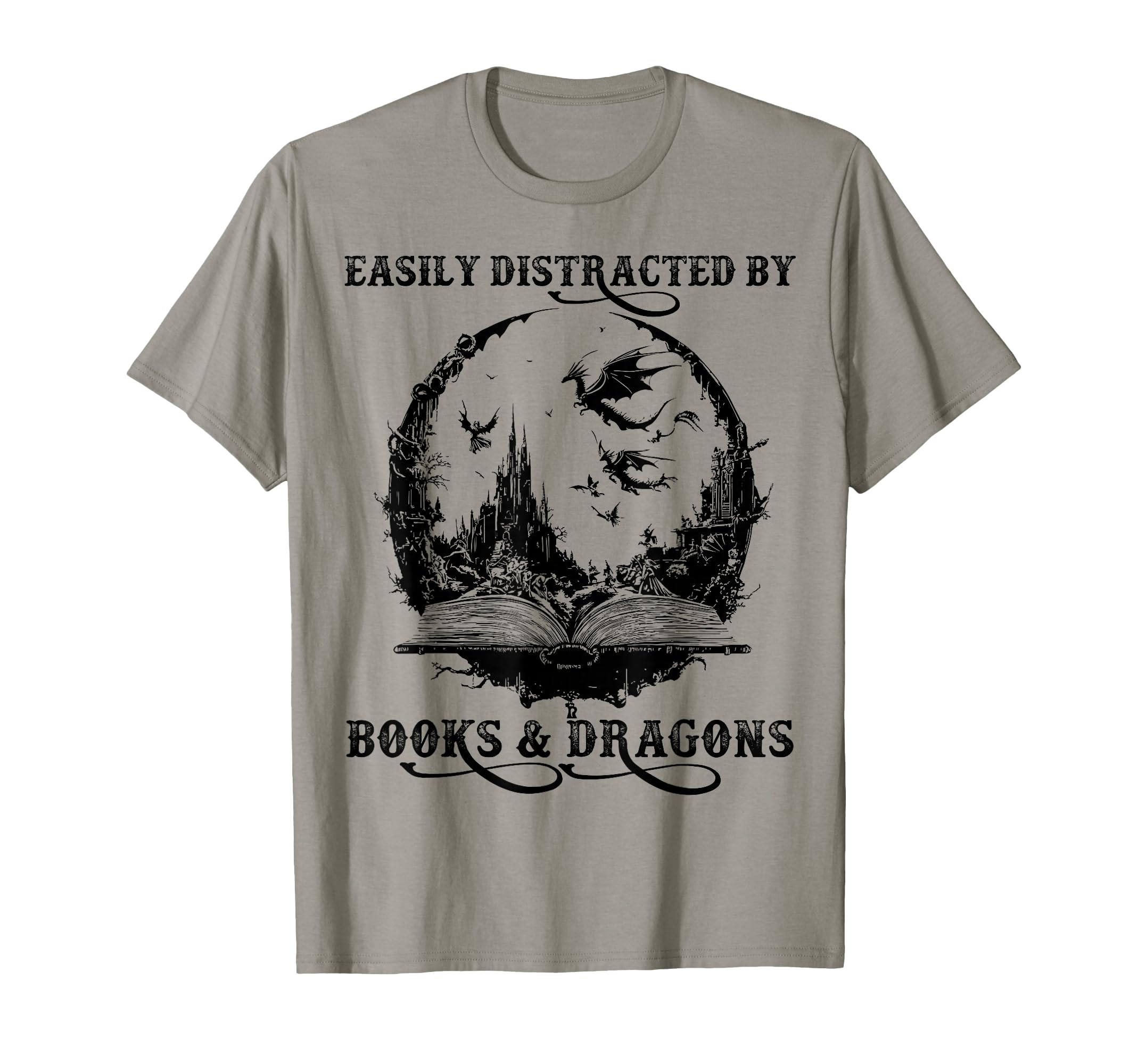 Easily Distracted Books Dragons T-Shirt - Custom Art Print for Adults - T-Shirt, Sweatshirt, Hoodie