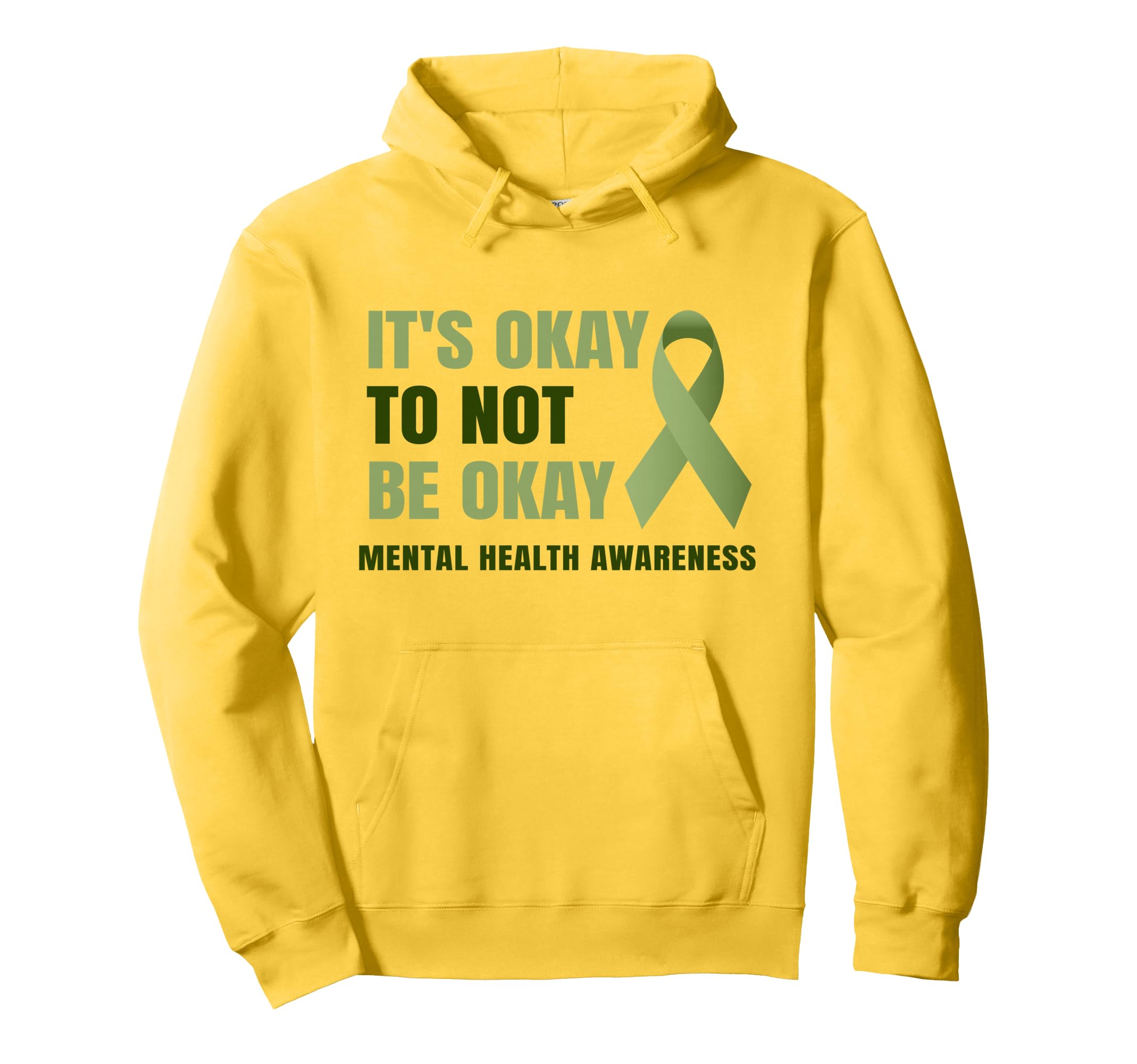 Yellow Mental Health Awareness Its Okay Hoodie - Novelty Apparel Men Women - T-Shirt, Sweatshirt, Hoodie