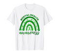 Green Ribbon Rainbow Mental Health T-Shirt - Minimalist Print Unisex - T-Shirt, Sweatshirt, Hoodie