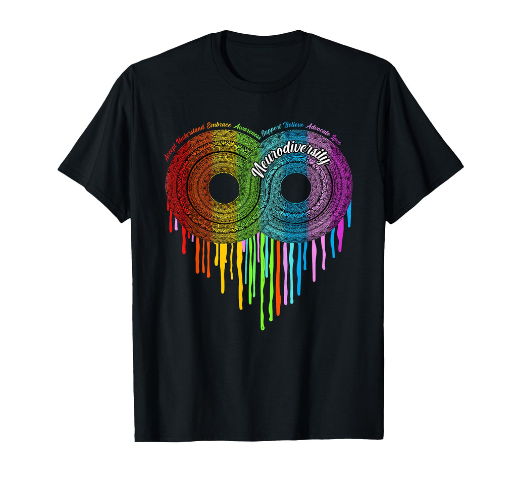 Neurodiversity Rainbow Infinity T-Shirt - Fun Novelty Design Men Women - T-Shirt, Sweatshirt, Hoodie