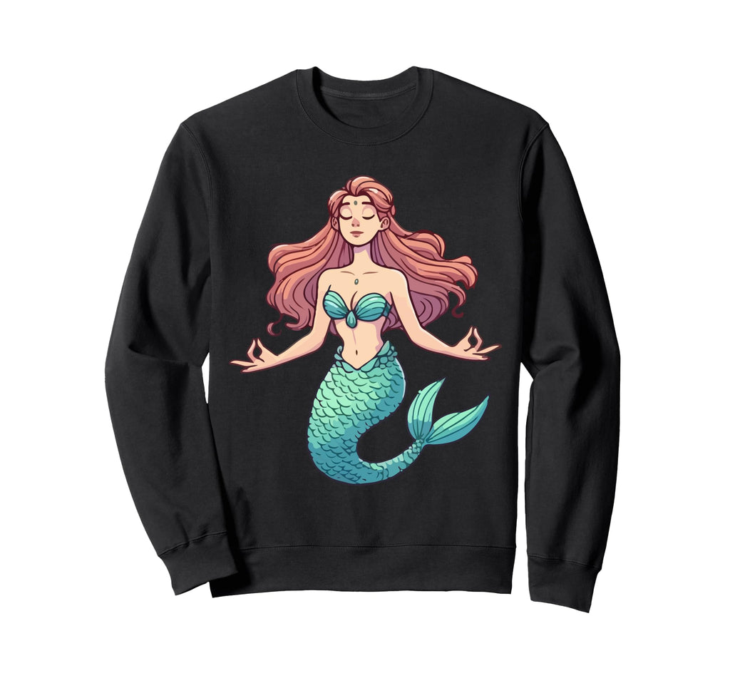 Meditation Mermaid Yoga Pose Sweatshirt - Streetwear Style for Adults - T-Shirt, Sweatshirt, Hoodie