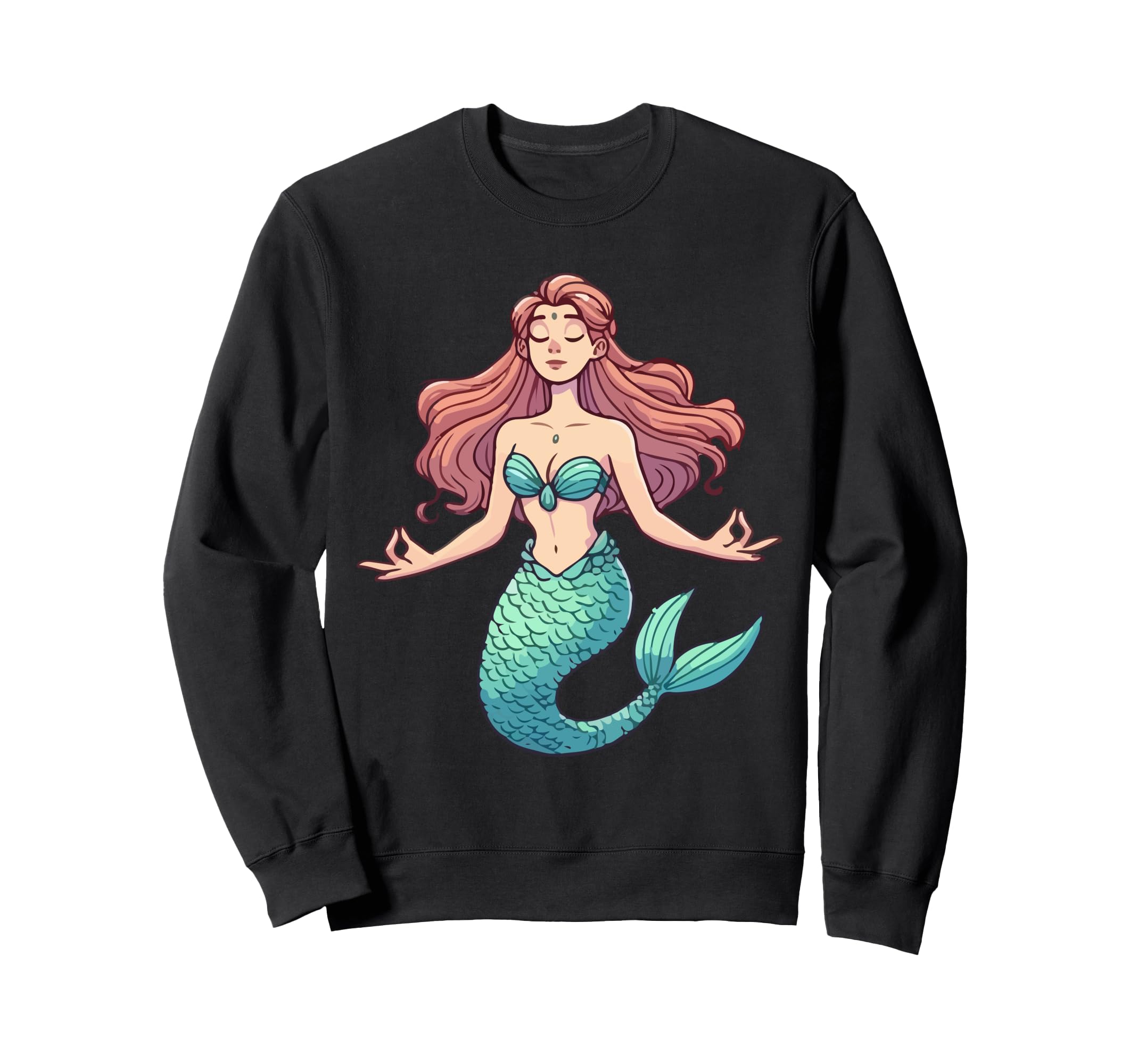 Meditation Mermaid Yoga Pose Sweatshirt - Streetwear Style for Adults - T-Shirt, Sweatshirt, Hoodie