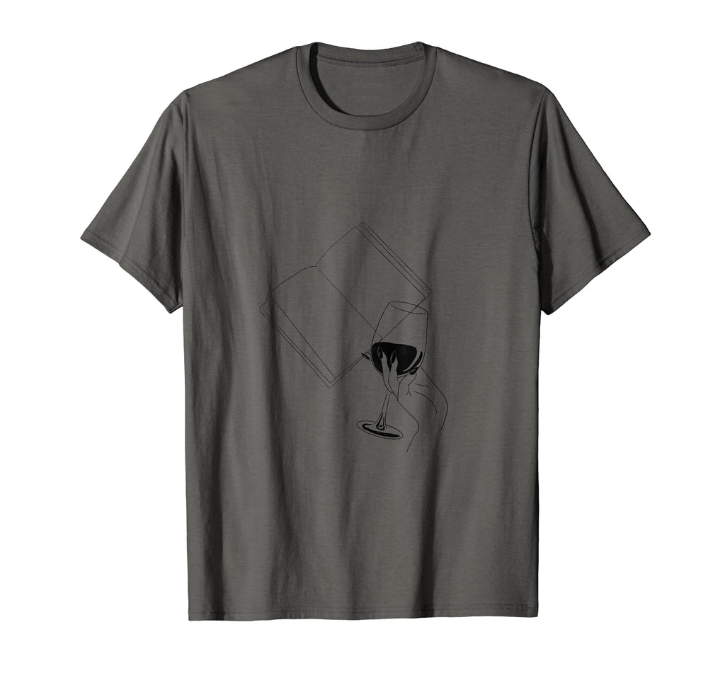 Books And Wine Book Lover Simple T-Shirt - Novelty Apparel Men Women - T-Shirt, Sweatshirt, Hoodie