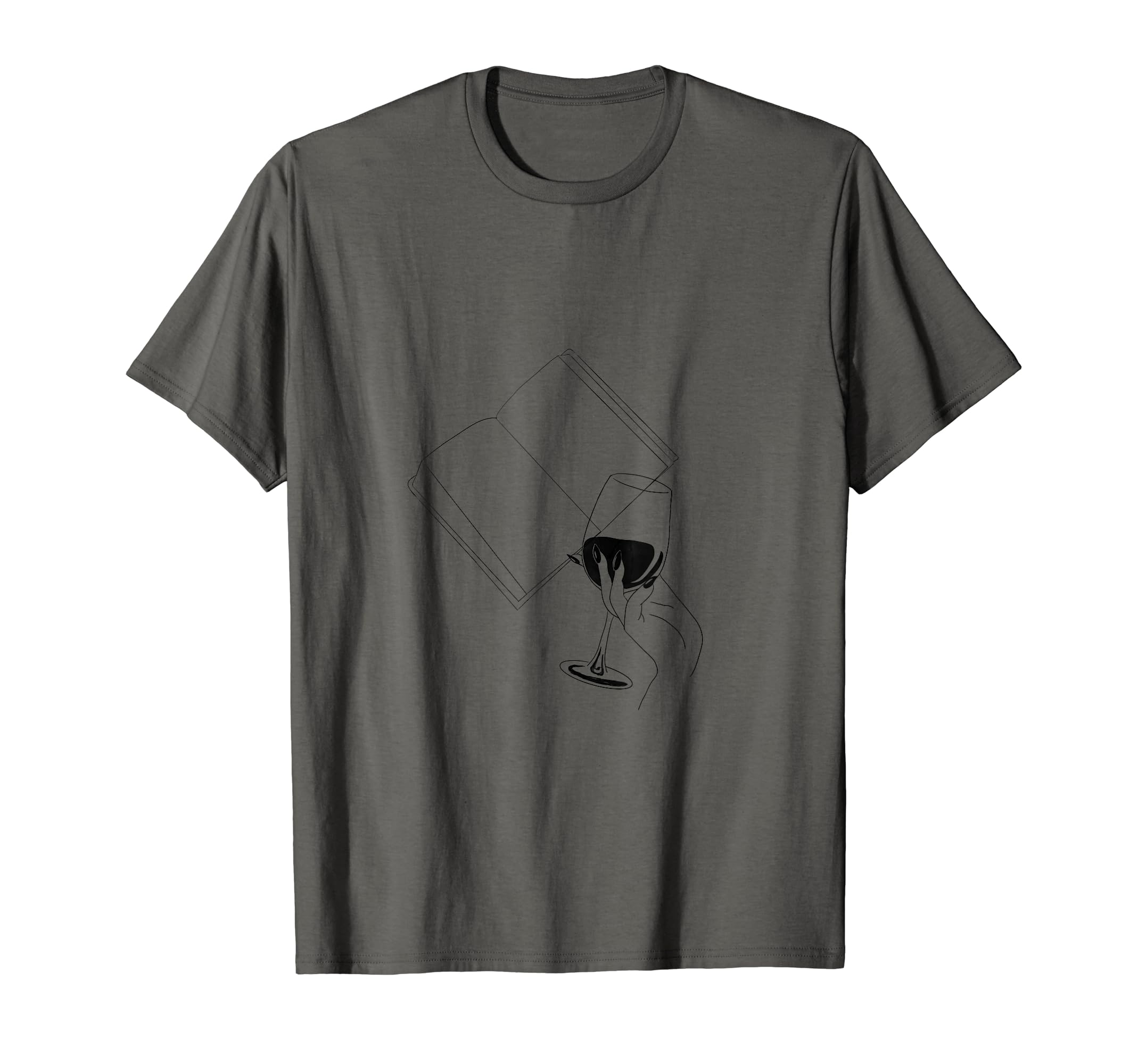 Books And Wine Book Lover Simple T-Shirt - Novelty Apparel Men Women - T-Shirt, Sweatshirt, Hoodie