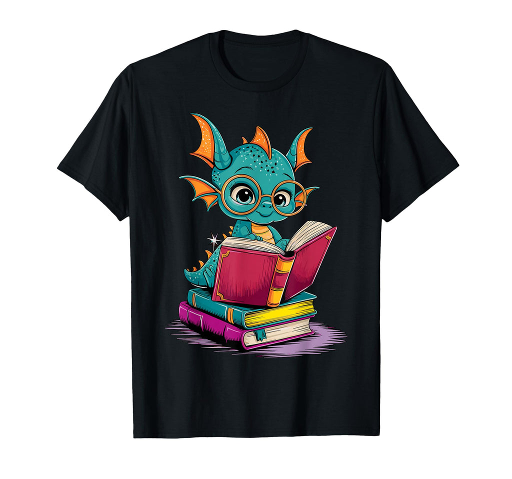 Dragon Books Reading T-Shirt - Minimalist Print Men Women - T-Shirt, Sweatshirt, Hoodie
