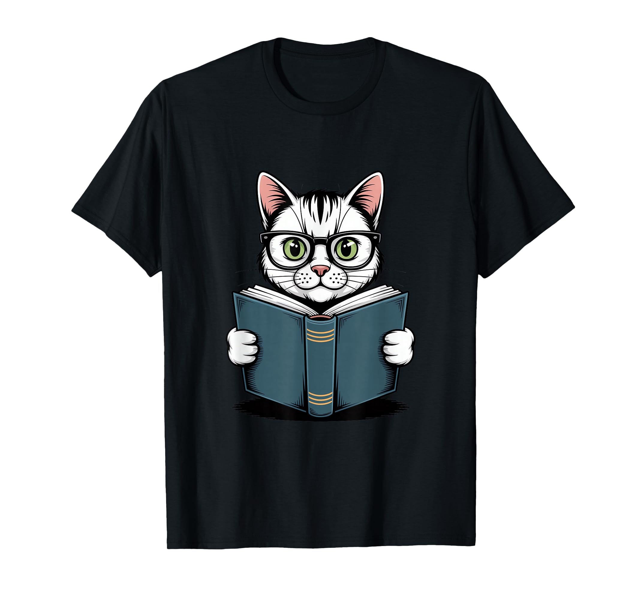 Cat Reading Book Nerd Kitty Bookworm T-Shirt - Fun Novelty Design Unisex - T-Shirt, Sweatshirt, Hoodie