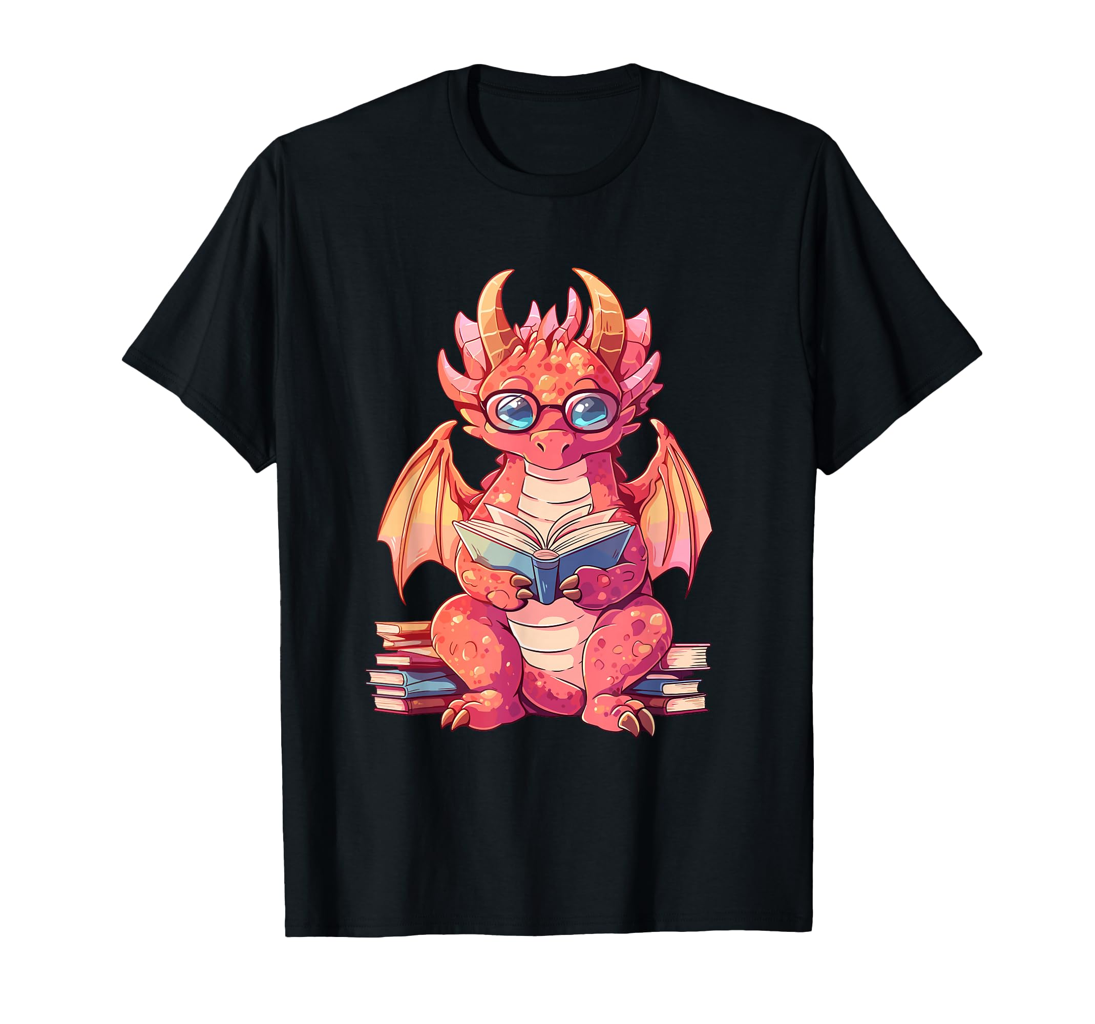 Dragon Reading Book Bookworm Books T-Shirt - Casual Everyday Wear Unisex - T-Shirt, Sweatshirt, Hoodie