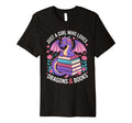 Just Who Loves Dragons And Books T-Shirt - Custom Art Print Men Women - T-Shirt, Sweatshirt, Hoodie