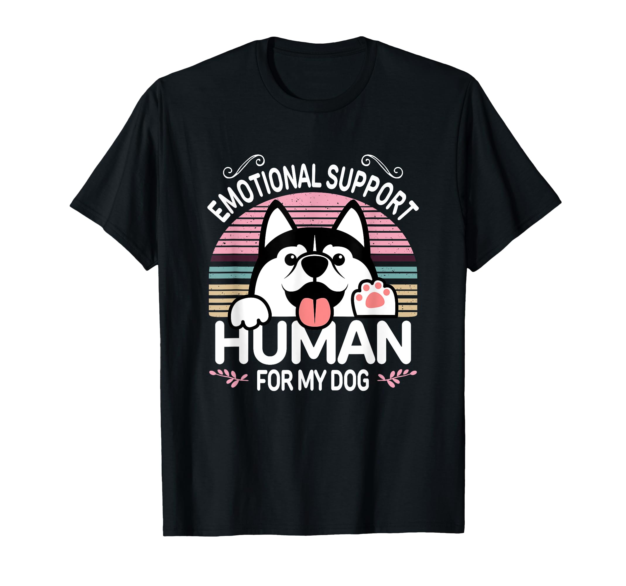 Black Husky Dog Emotional Support T-Shirt - Trendy Graphic for Adults - T-Shirt, Sweatshirt, Hoodie