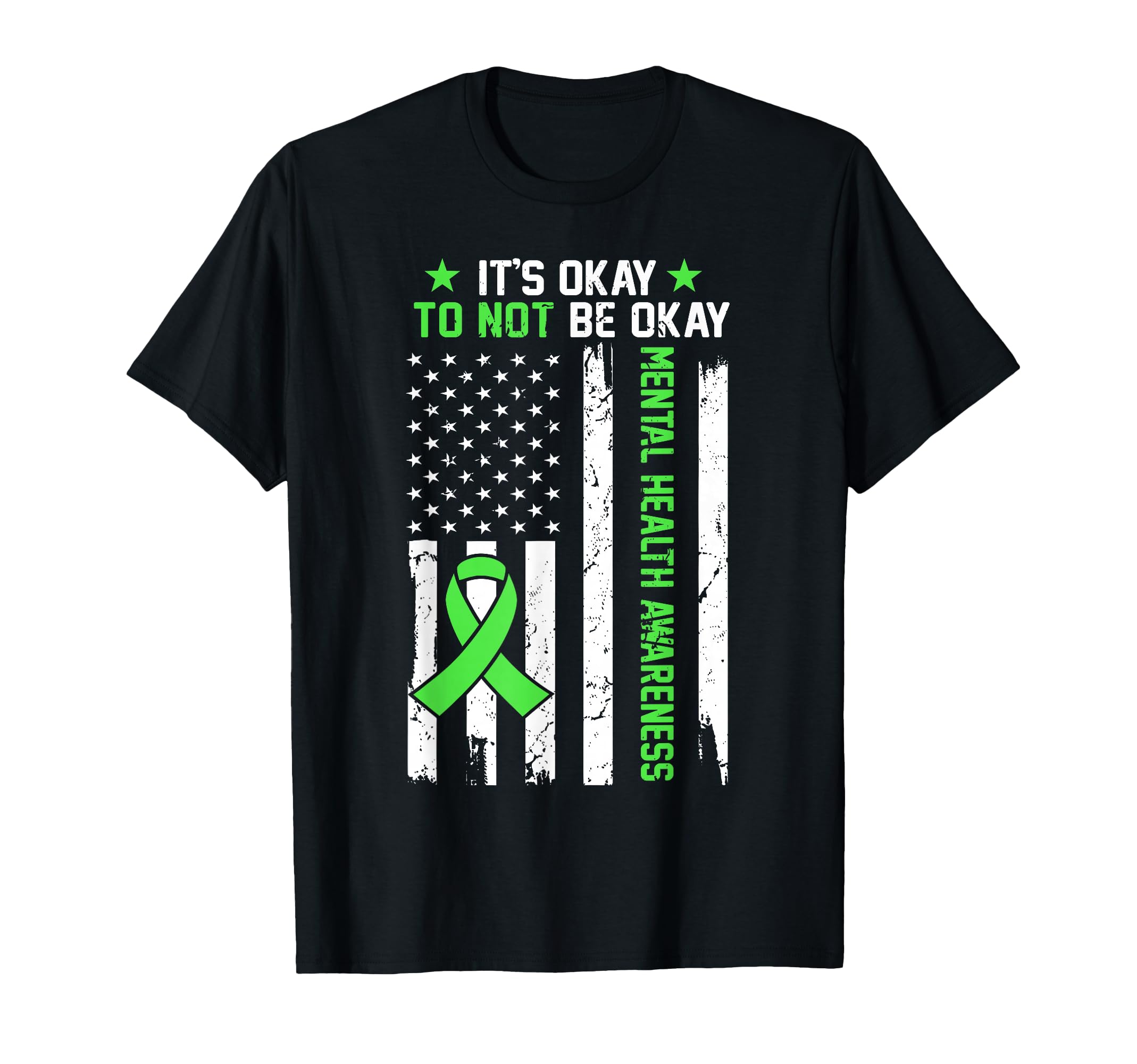 Its Okay To Not Be Okay Us Flag T-Shirt - Aesthetic Graphic Men Women - T-Shirt, Sweatshirt, Hoodie