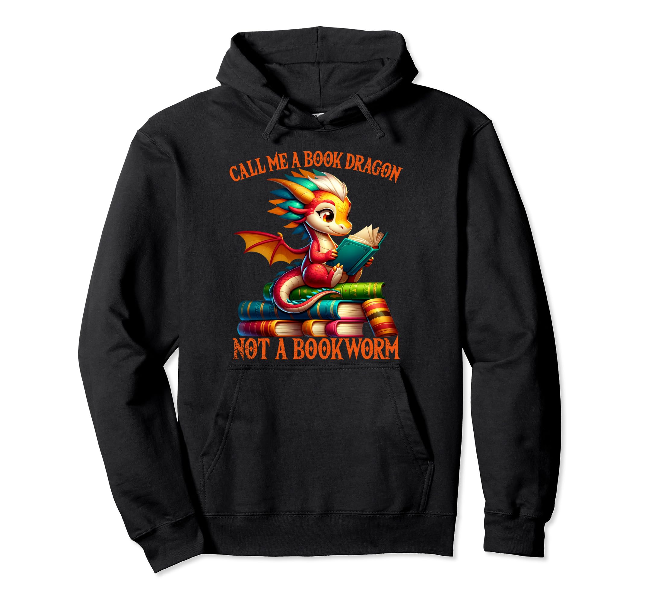 Call Me Book Dragon Not Bookworm Hoodie - Minimalist Print for Adults - T-Shirt, Sweatshirt, Hoodie