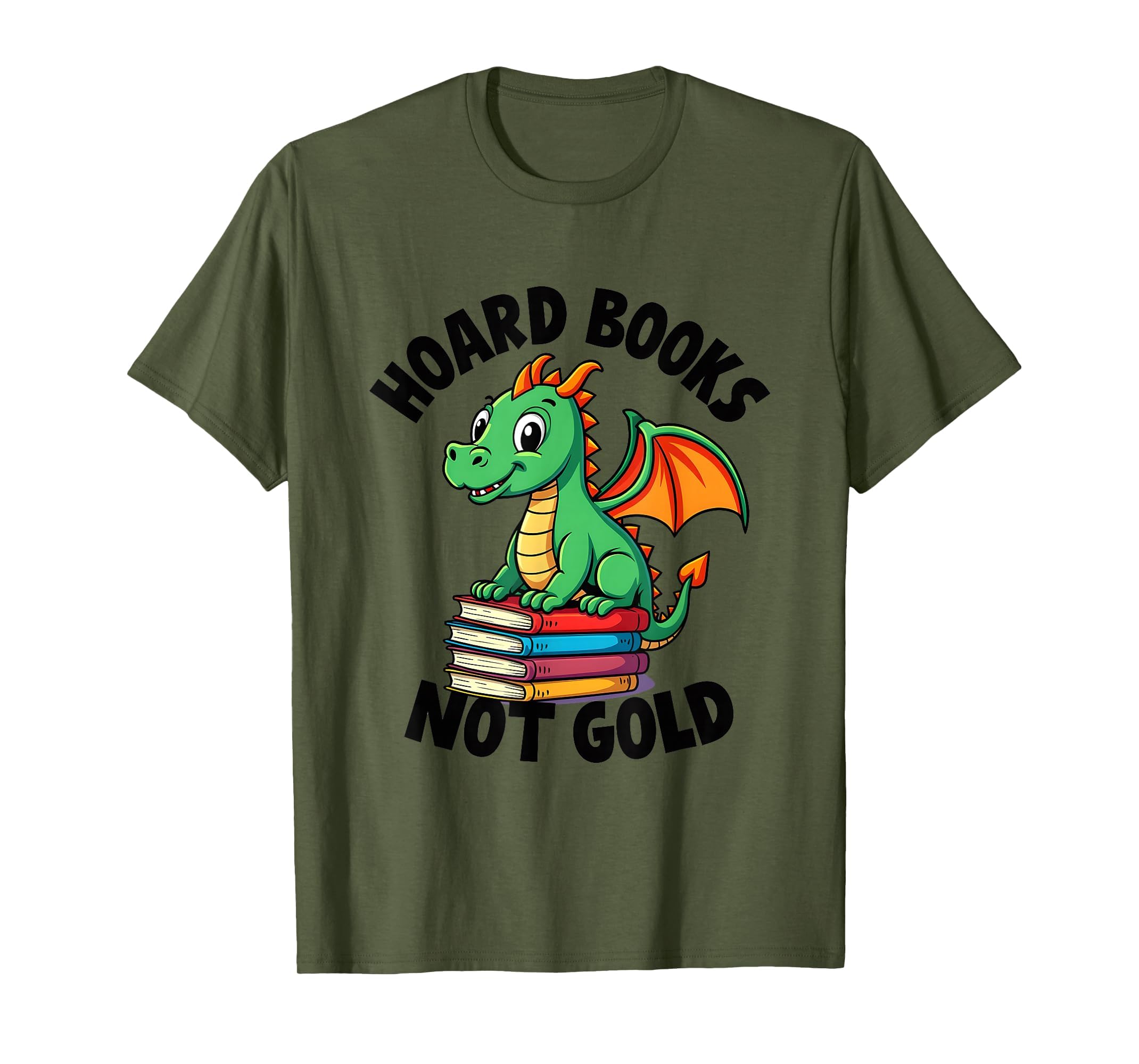 Hoard Books Not Gold Dragon Reader T-Shirt - Minimalist Print for Adults - T-Shirt, Sweatshirt, Hoodie