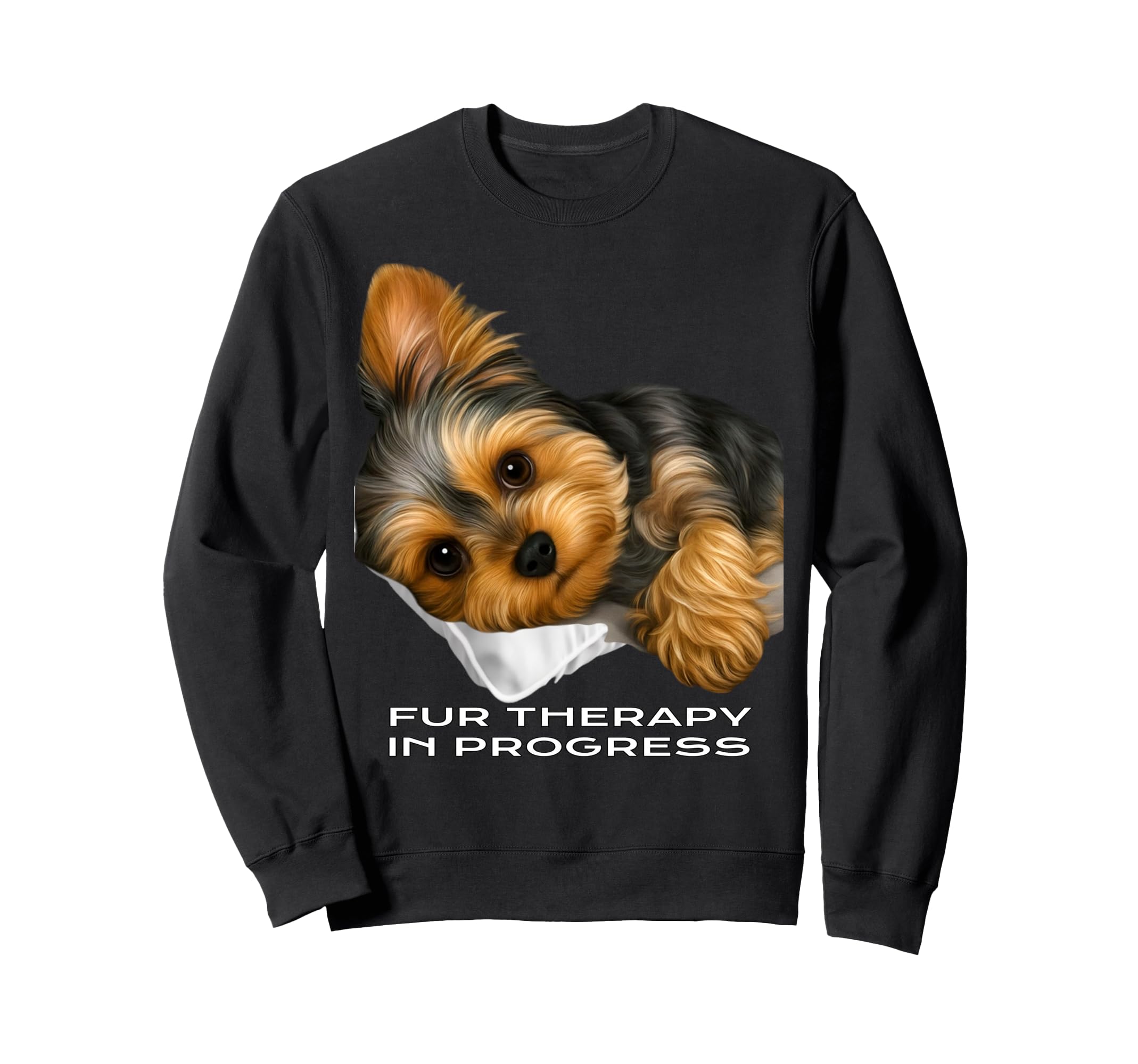 Relaxing Yorkie Puppy Fur Sweatshirt - Casual Everyday Wear for Adults - T-Shirt, Sweatshirt, Hoodie