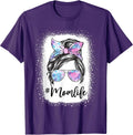 Funny Messi Bun Mom Life Tie Dye Tees Unisex T-shirt, Sweatshirt, Hoodie, Long Sleeve Tee - T-Shirt, Sweatshirt, Hoodie