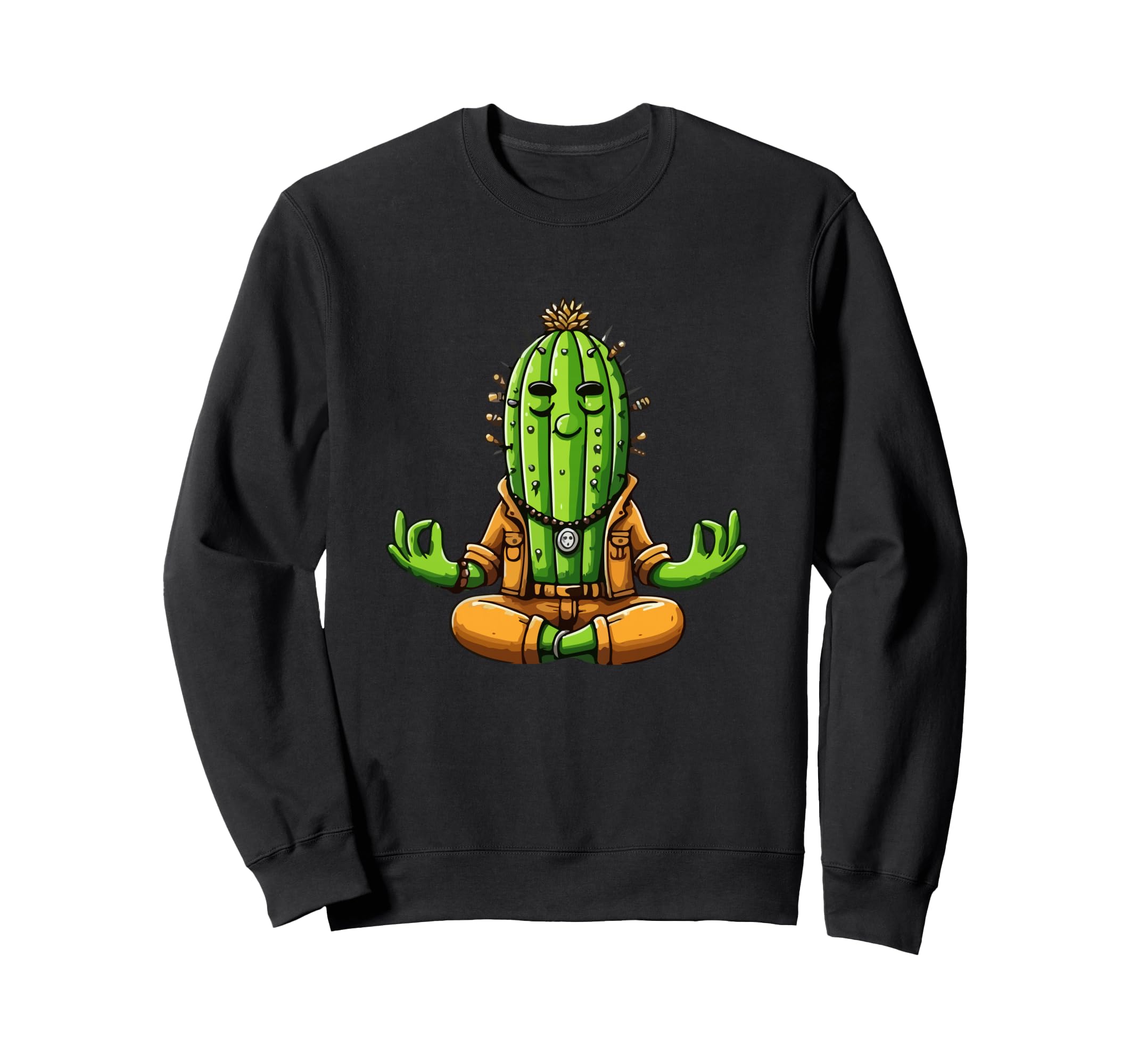 Meditation Cactus Yoga Pose Sweatshirt - Casual Everyday Wear for Adults - T-Shirt, Sweatshirt, Hoodie
