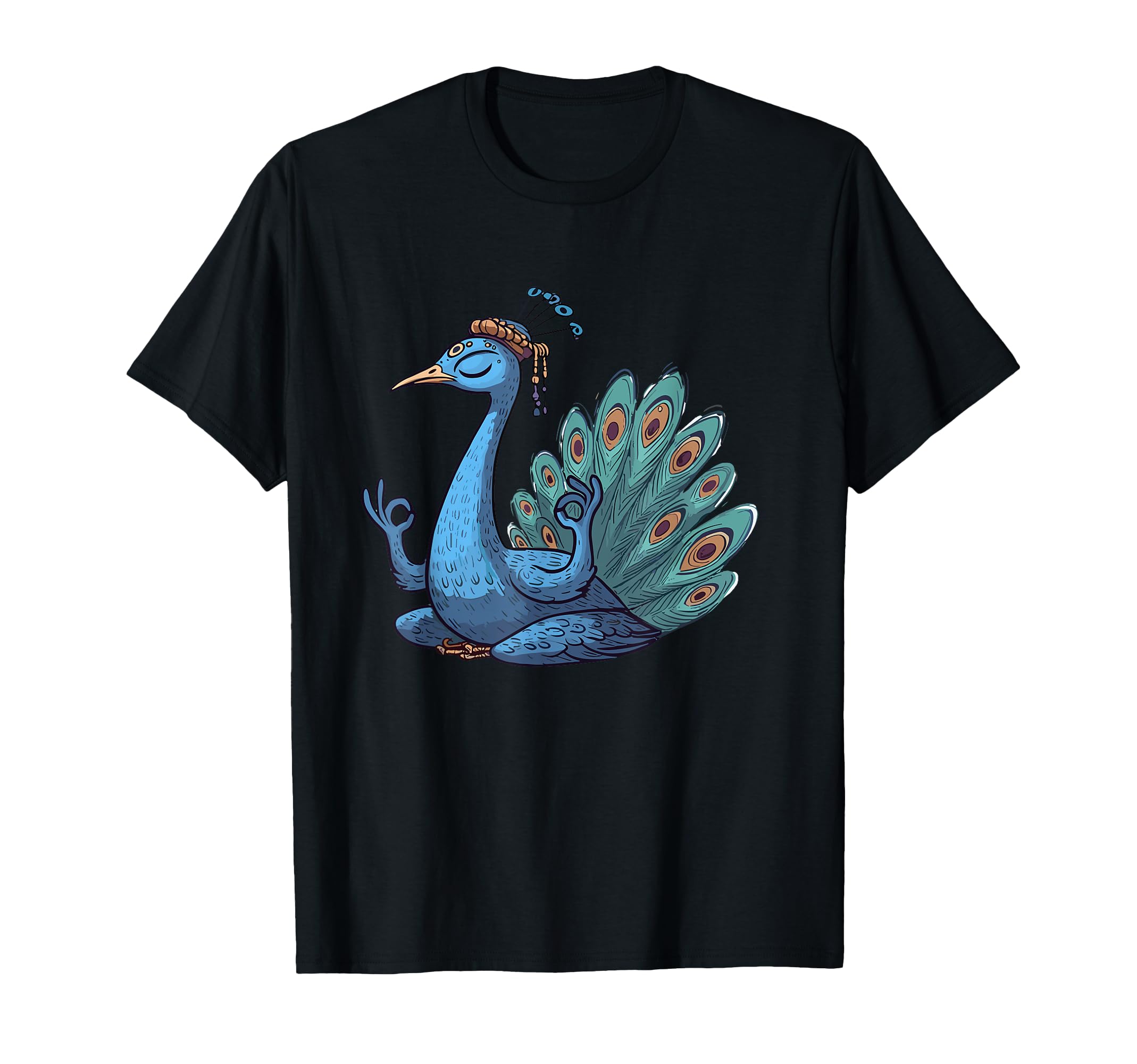 Meditation Peacock Yoga Pose Relaxing T-Shirt - Unique Graphic Unisex - T-Shirt, Sweatshirt, Hoodie