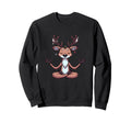Meditation Reindeer Yoga Pose Relaxing Sweatshirt - Unique Graphic Unisex - T-Shirt, Sweatshirt, Hoodie